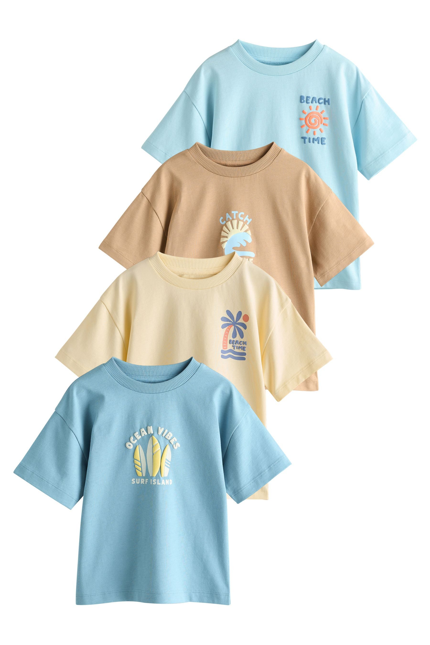 T-Shirt T-Shirt mit Grafik und kurzen Ärmeln, 4er-Pack