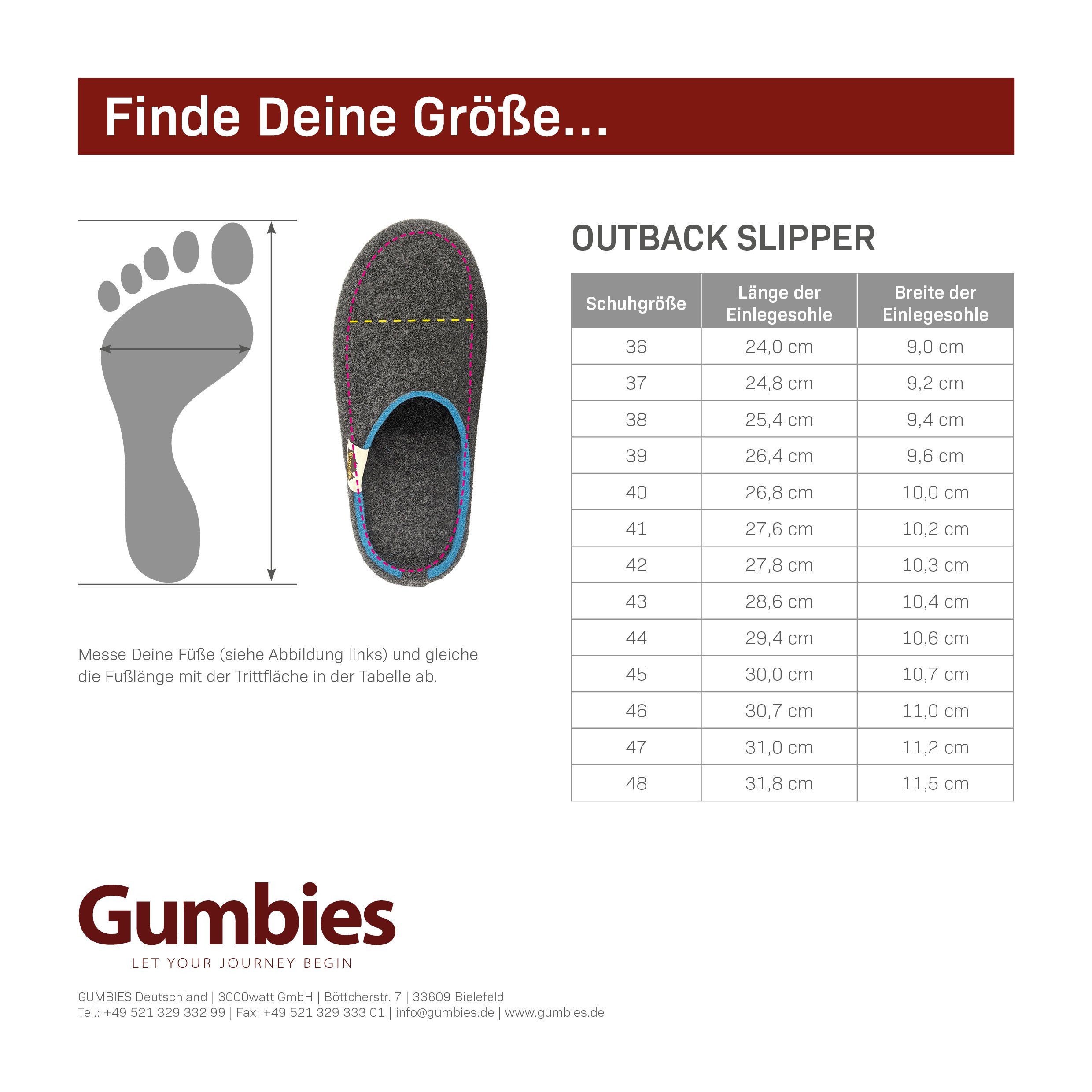 grey-pink Outback Gumbies recycelten in Grey Materialien farbenfrohen »in Designs« Hausschuh Slipper aus Pink