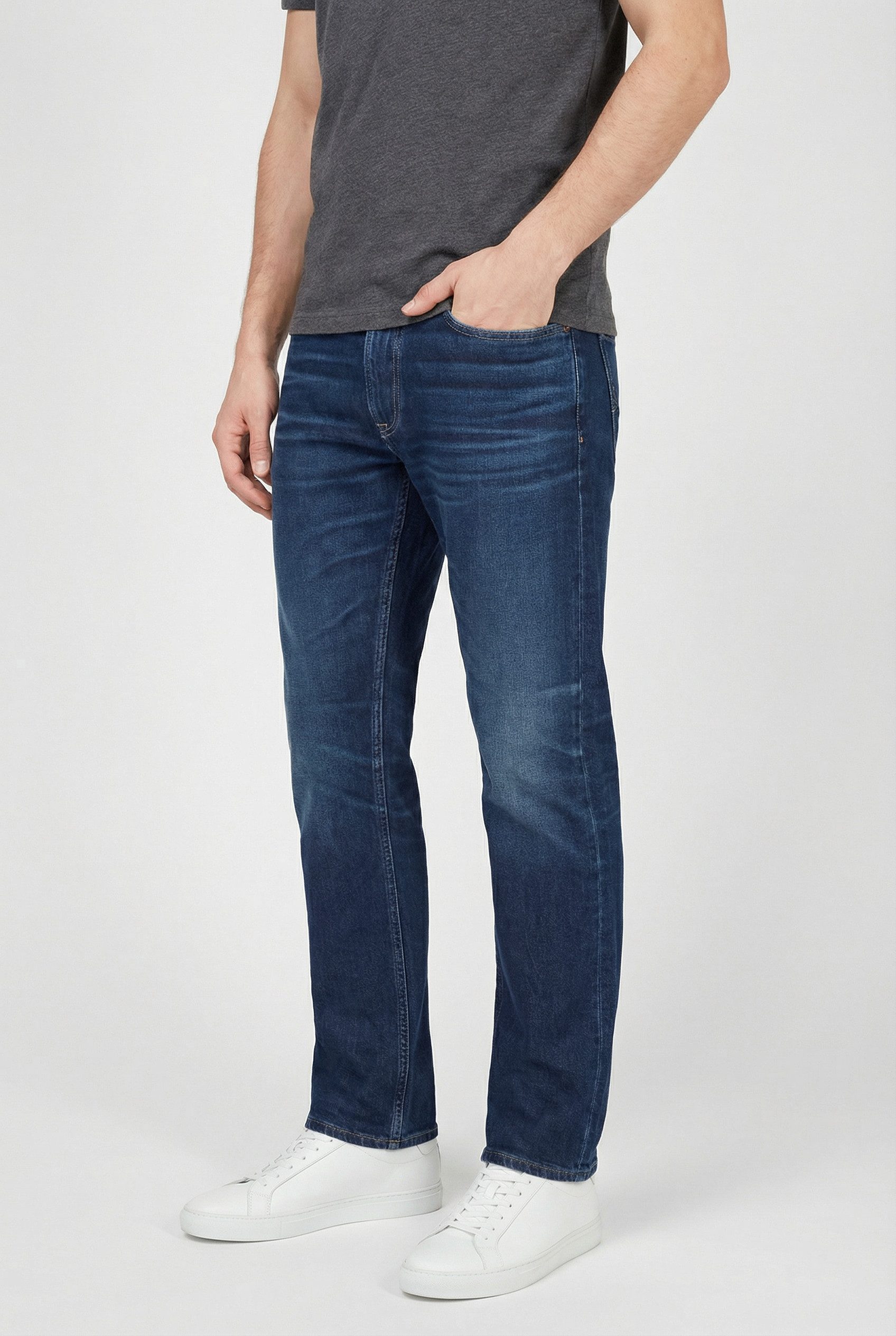 Calvin Klein Jeans Slim-fit-Jeans used washed, Slim Straight Fit, Logopatch am Bund