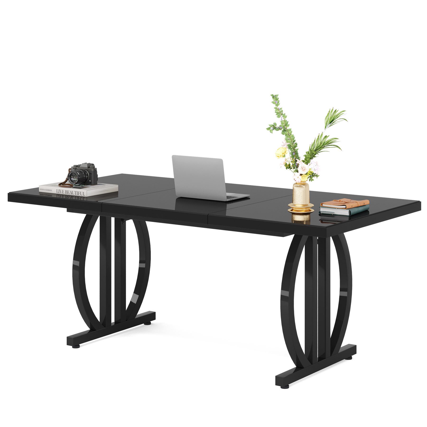 Tribesigns Schreibtisch 160 x80cm Bürotisch mit Metallfuß, Computertisch fü günstig online kaufen