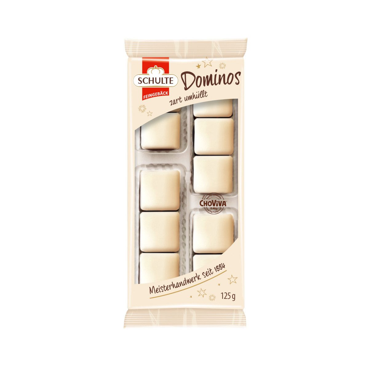 Schulte Süßigkeit, Schulte Gebäck ChoViva Dominosteine weiß würziger Lebkuchen 125g