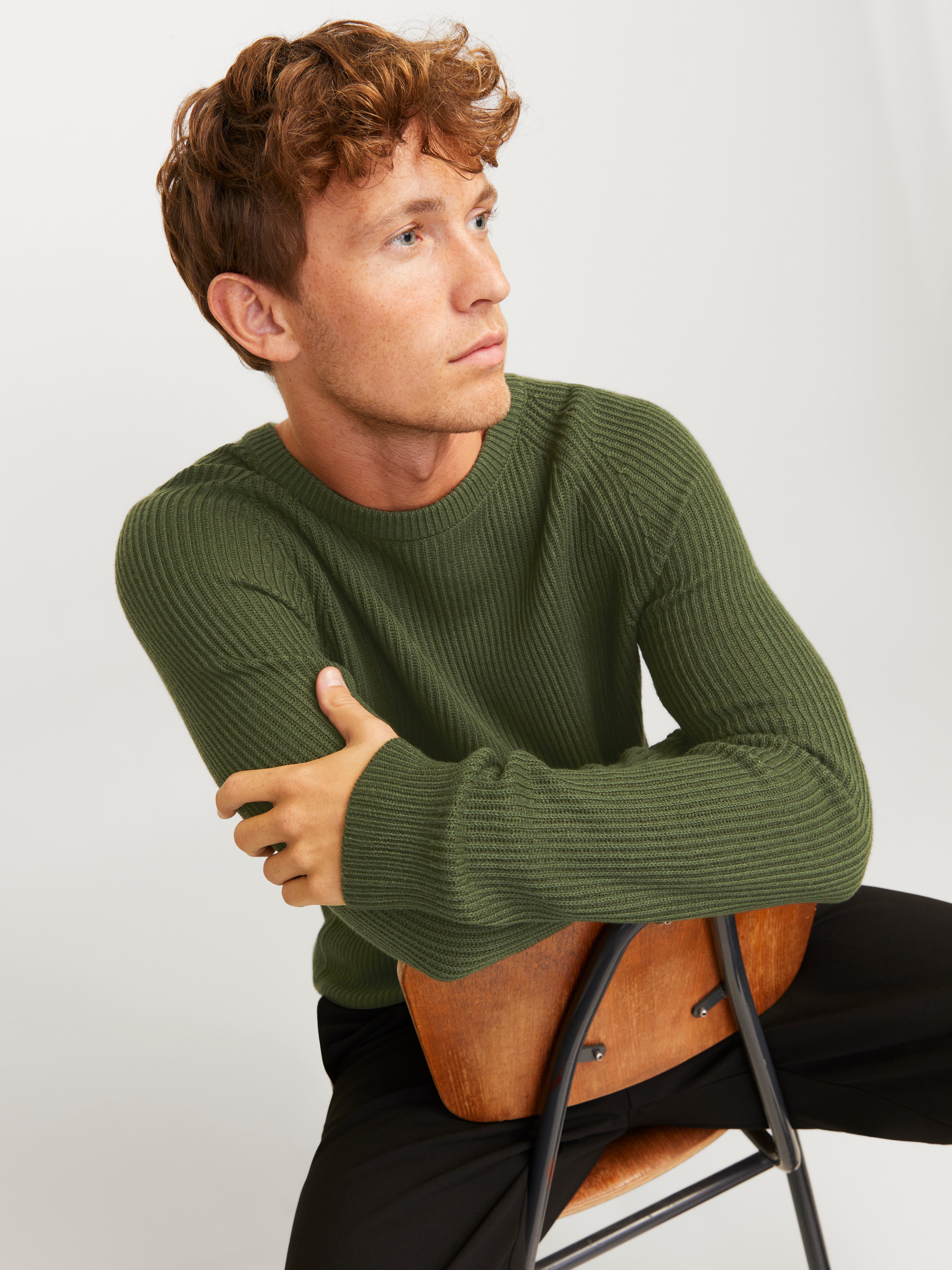Jack & Jones Rundhalspullover JJPANNEL KNIT günstig online kaufen