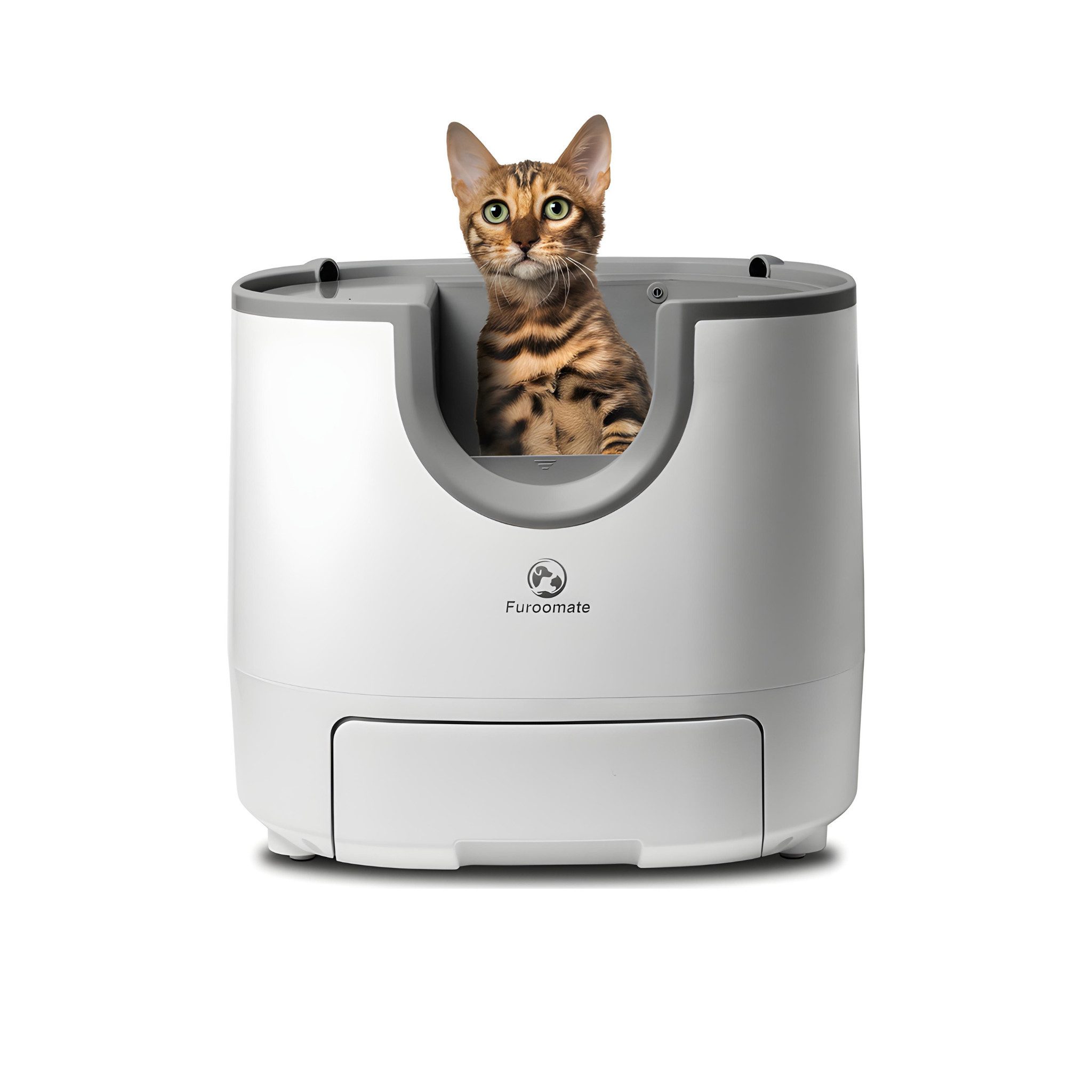 Furoomate Katzentoilette Automatische Katzen-Toilette mit Selbstreinigung & Komfortdesign, leise im Betrieb, geruchshemmend, ideal für mehrere Katzen