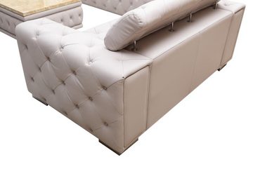 JVmoebel 3-Sitzer Weißer Dreisitzer Set 3+3 Sofagarnitur Design Chesterfield Couch, Made in Europe