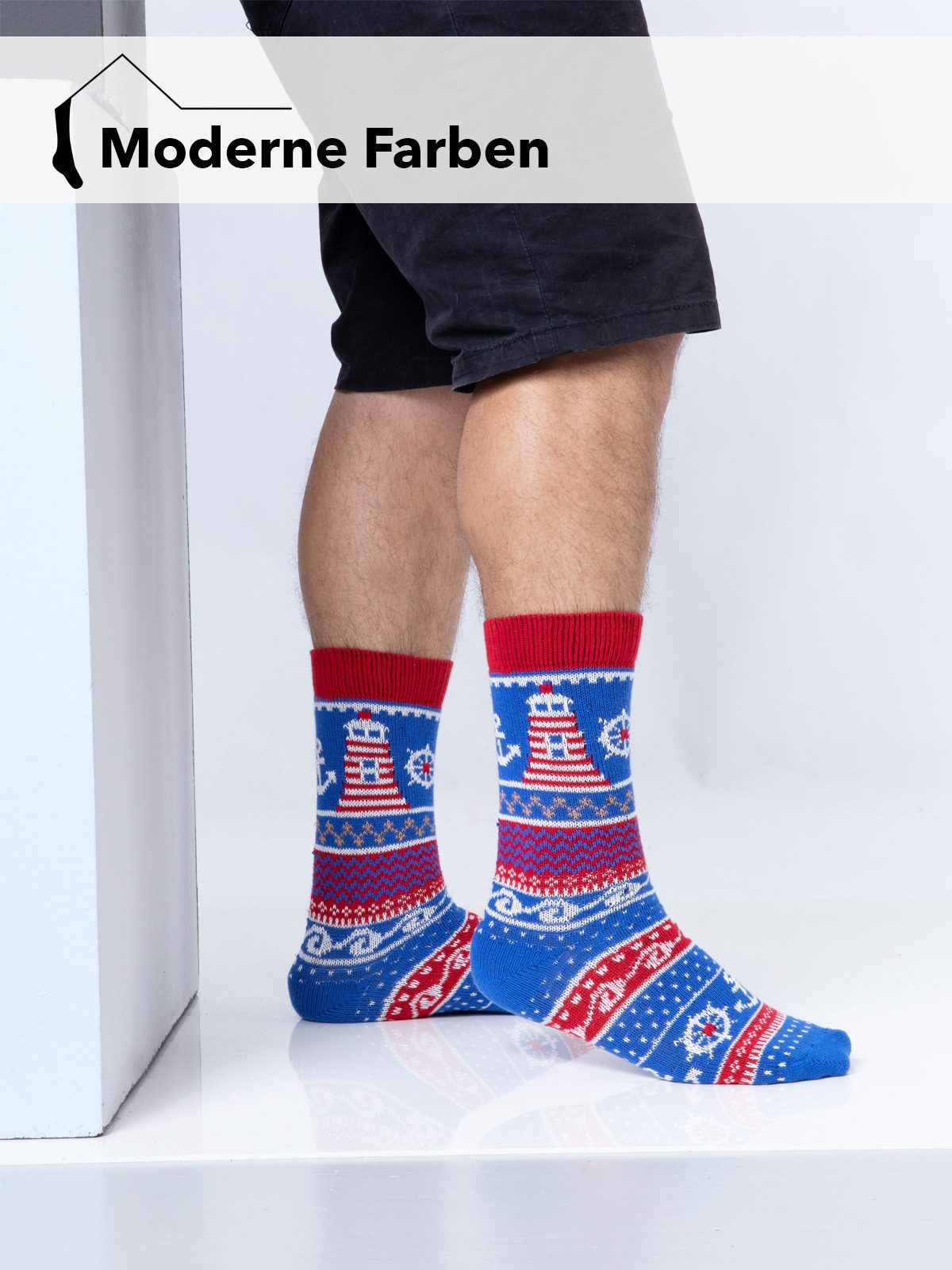 HomeOfSocks Socken Maritim Anker Socke aus 90% Baumwolle Anker Socken Maritim aus 90% Baumwolle