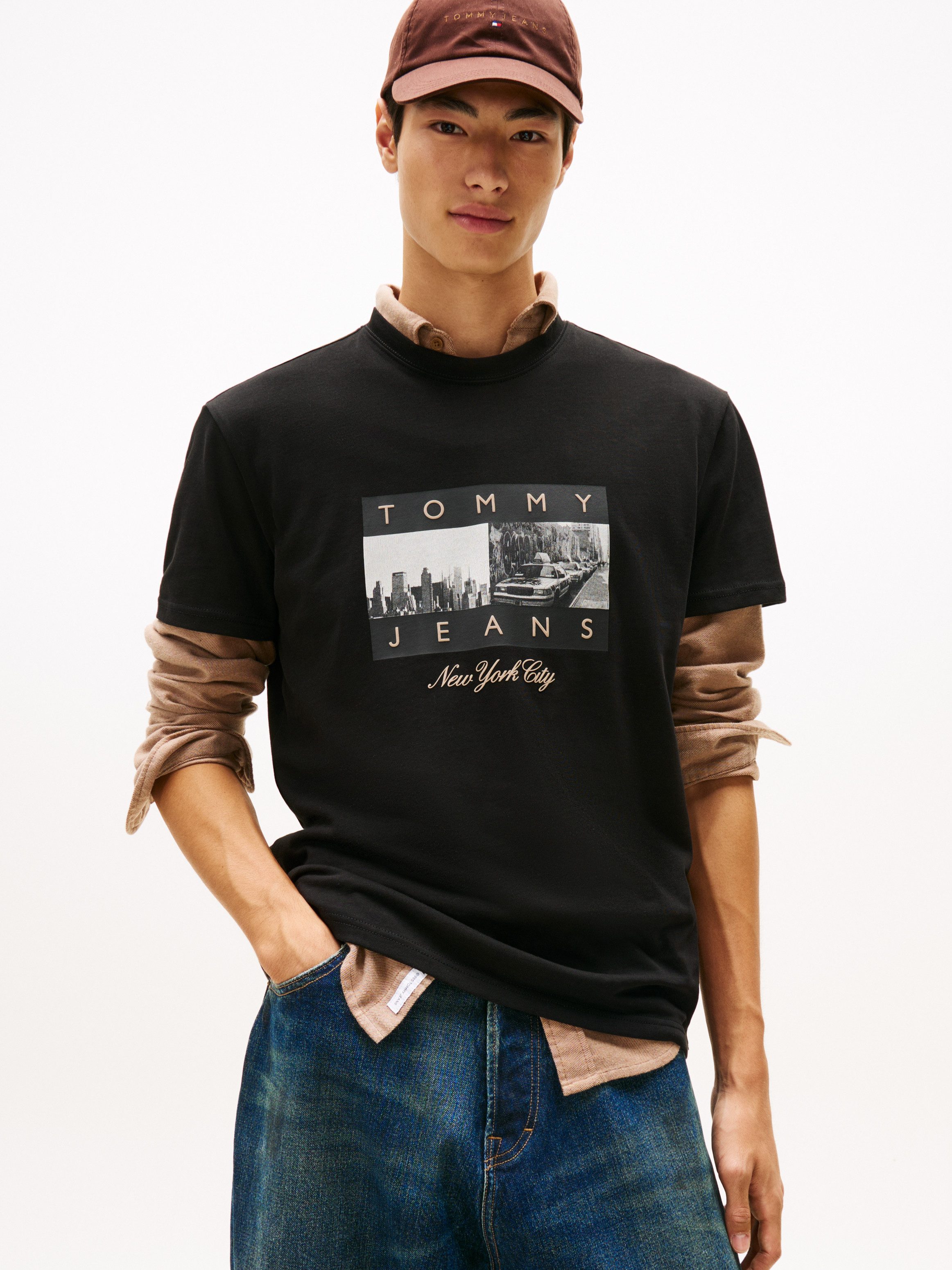 Tommy Jeans T-Shirt TJM PHOTO FLAG Jersey, mit Fotoprint, regular fit, Rund günstig online kaufen