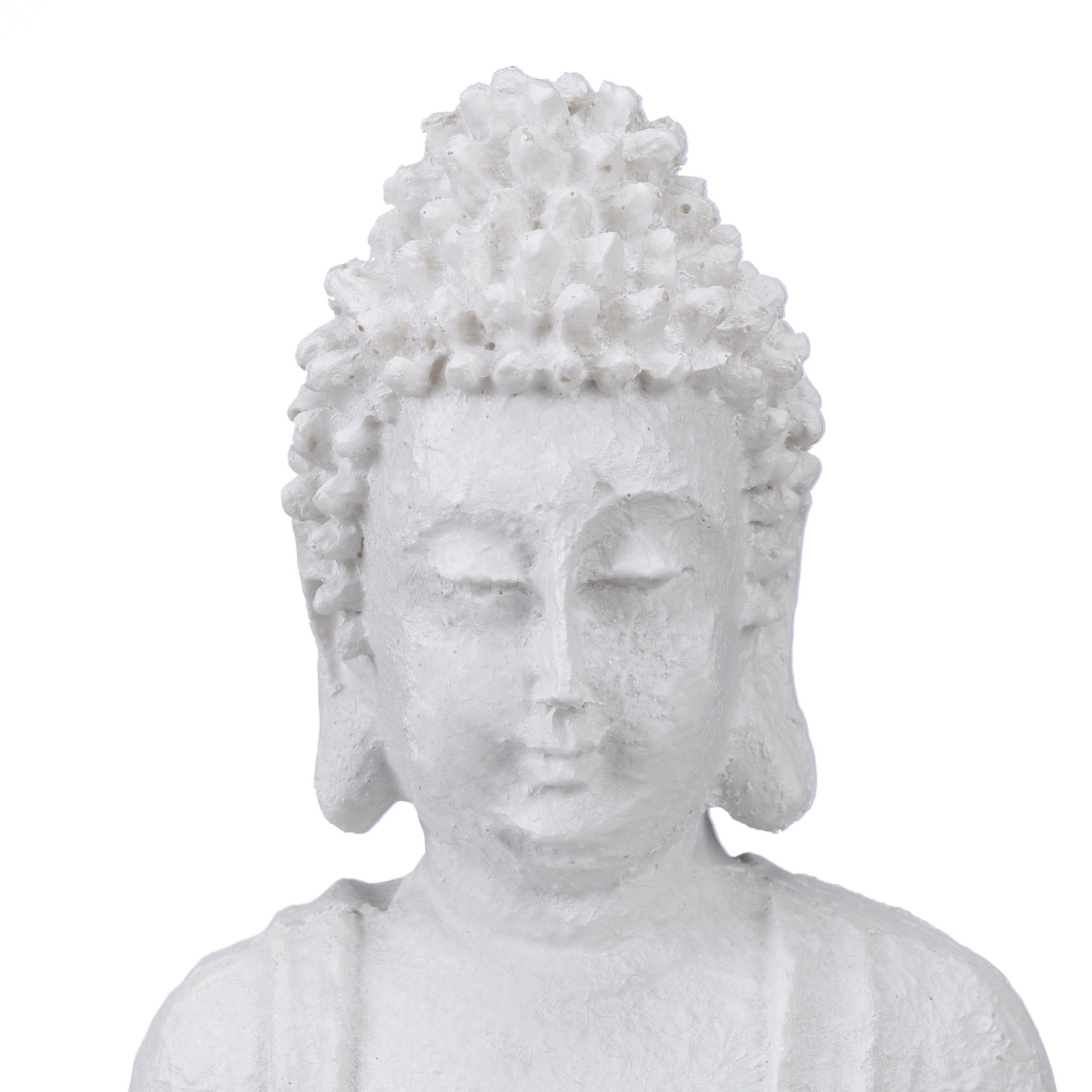 Figur 17,5 relaxdays Buddhafigur Buddha Weiße cm