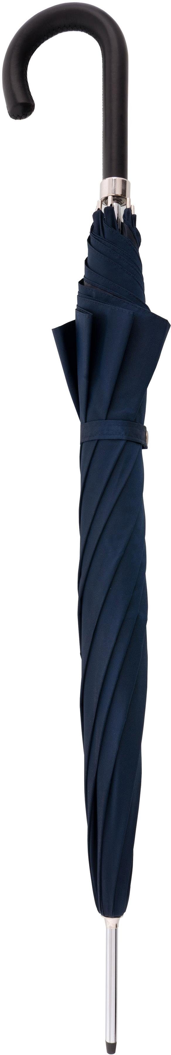 Damen Regenschirme doppler MANUFAKTUR Stockregenschirm Oxford Uni, blau, handgemachter Manufaktur-Stockschirm