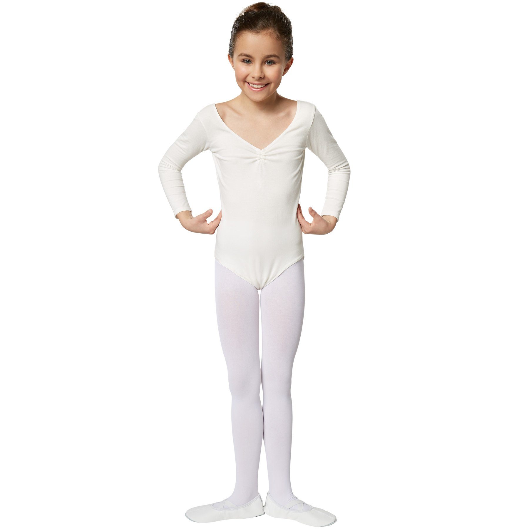 dressforfun Body Langarmeinteiler, Vielseitig kombinierbar, Hoher Tragekomfort (Unterziehoberteil, Konfektionsgröße 140 (9-10 Jahre) in weiß) Leicht taillierte Form, Bequem, wunderschön und formbeständig