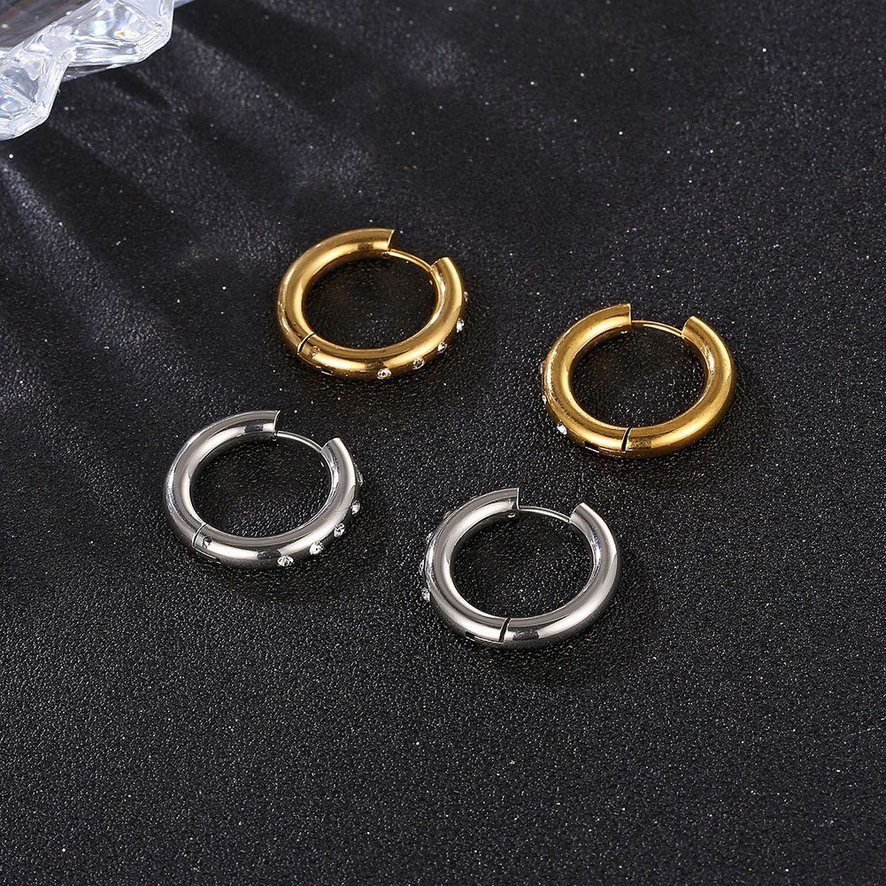 für GLAMO Ohrringe,Geschenk Gold plattiert Paar Silber Gold Ohrhänger Frauen Ohrringe,18K Hoop
