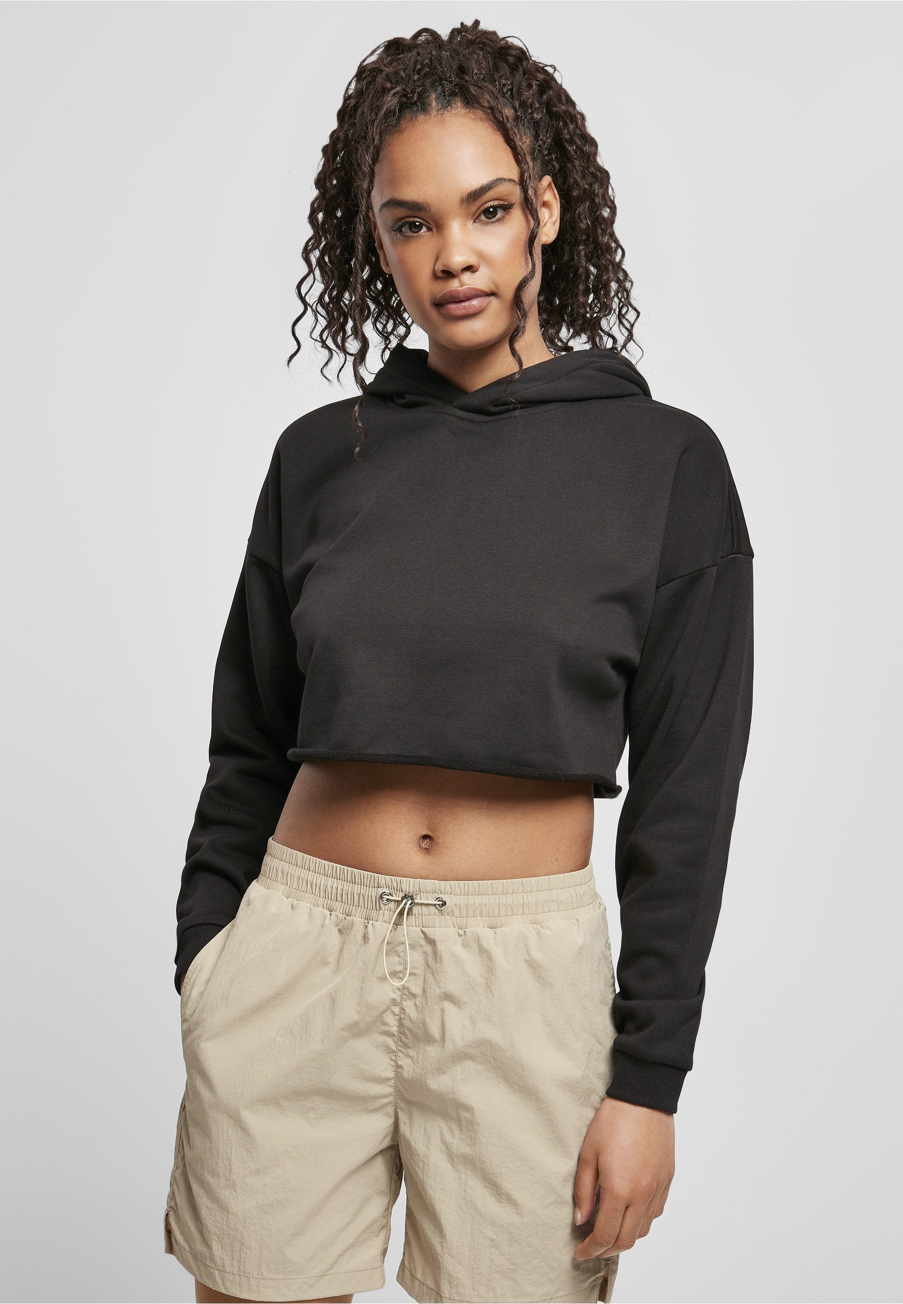 URBAN CLASSICS Sweatshirt Urban Classics Damen Ladies Oversized Cropped Hoody (1-tlg)