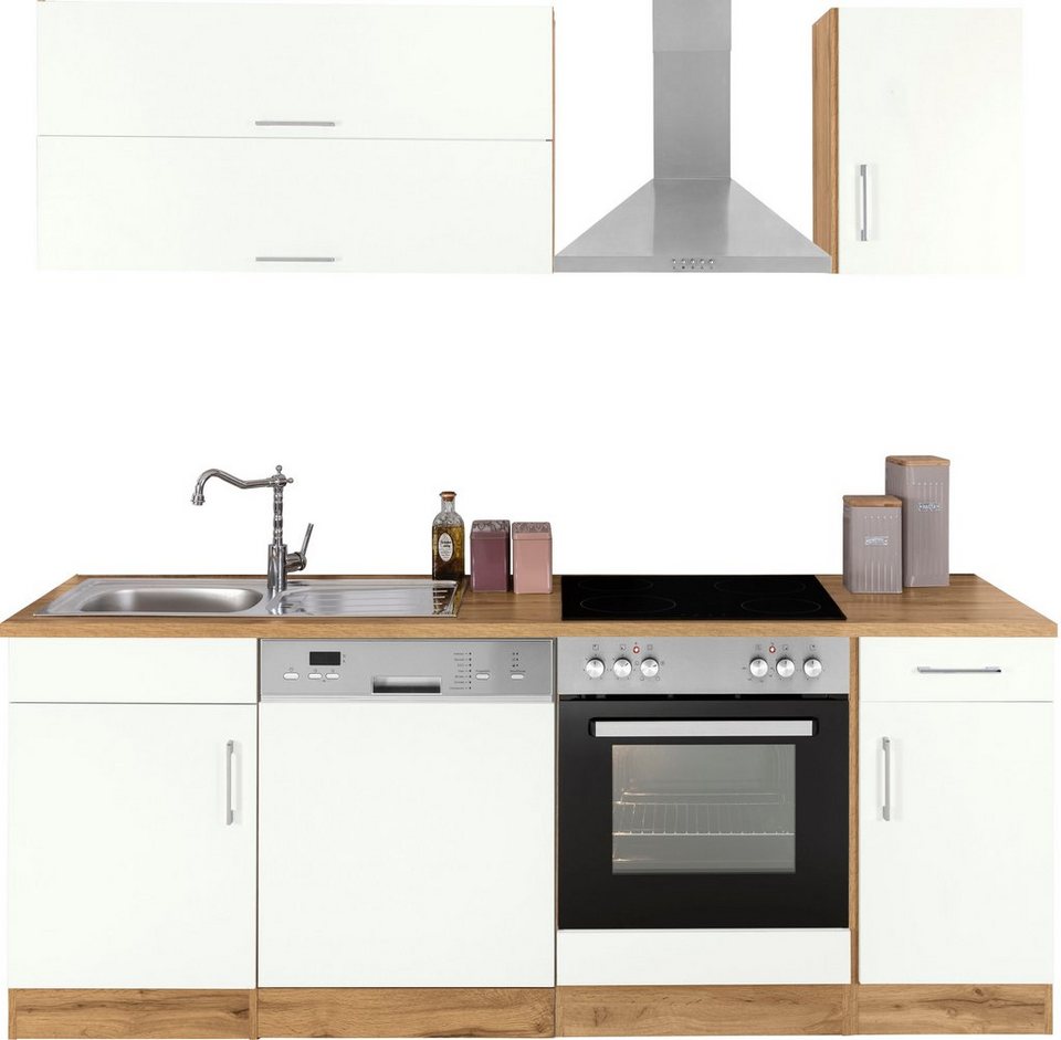 HELD MÖBEL Küchenzeile Colmar, mit E-Geräten, Breite 210 cm, Beliebig um  weitere Schränke erweiterbar, z. B. auch über Eck