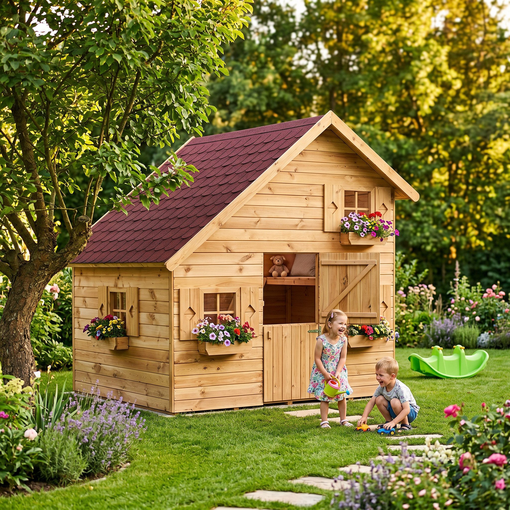bv-vertrieb Spielhaus Kinderspielhaus Spielhaus Holz-Gartenhaus Spielhütte Kinder