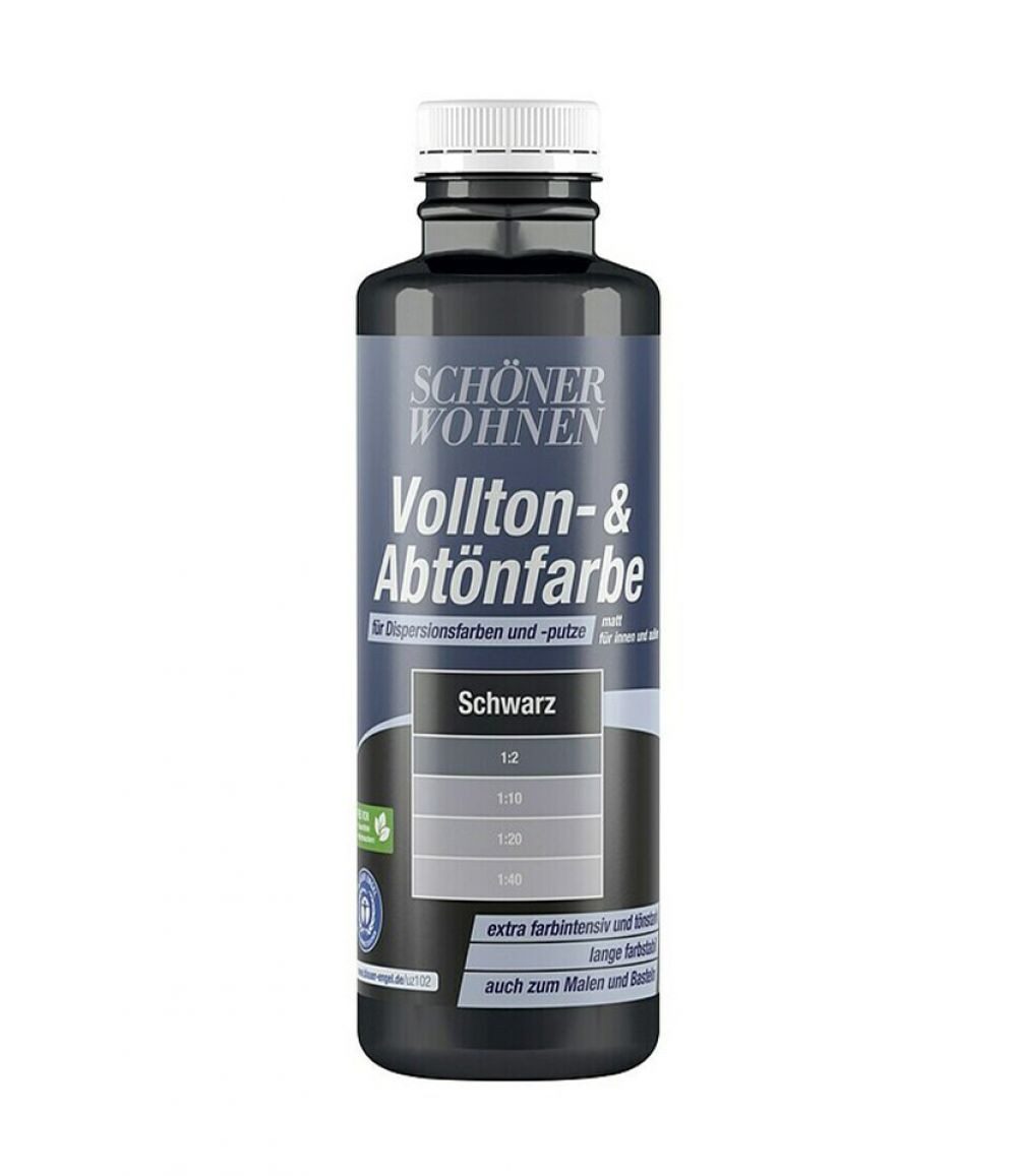 SCHÖNER WOHNEN FARBE Wandfarbe Schöner Wohnen Voll- und Abtönfarbe 250 ml schwarz
