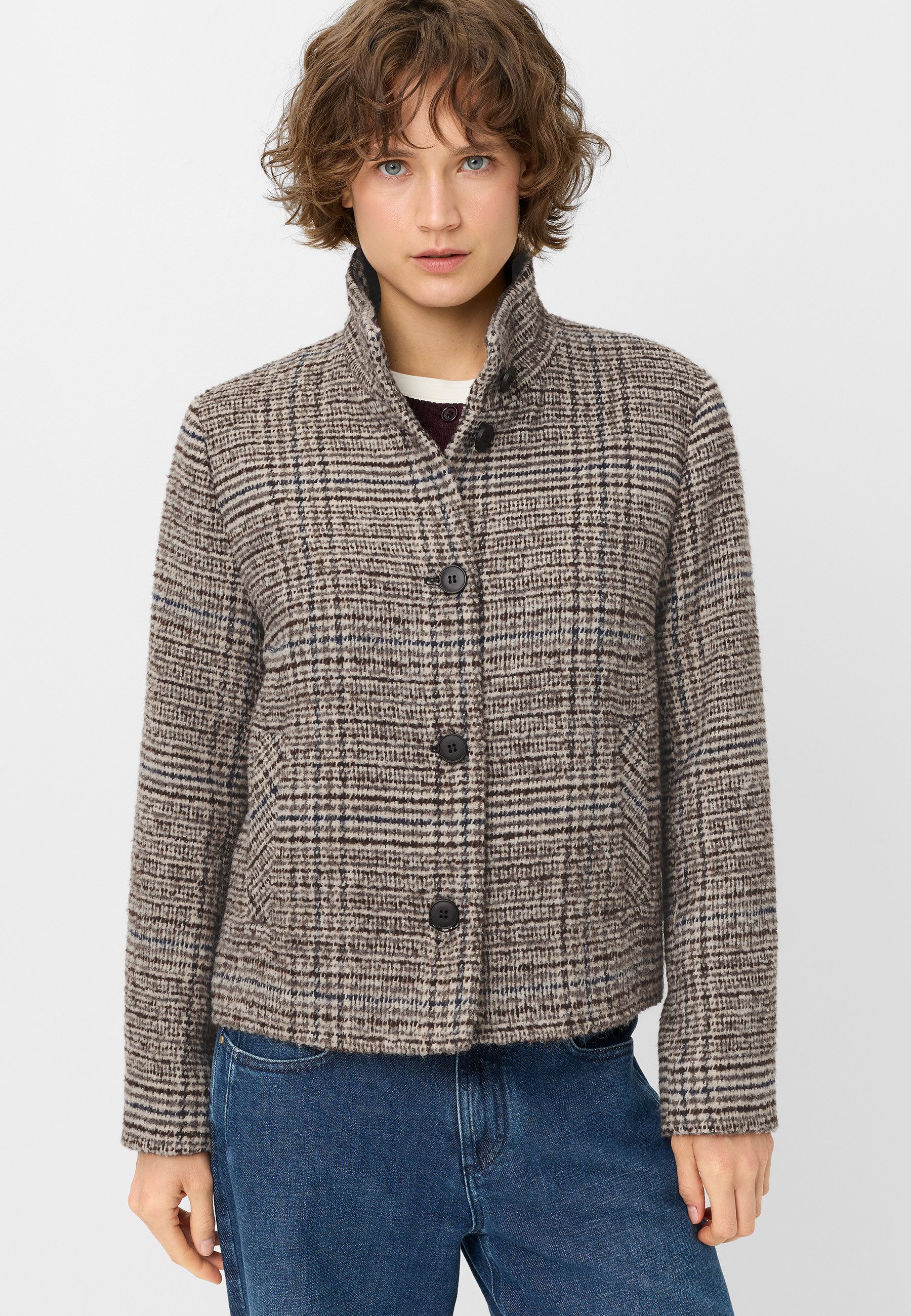Fuchs Schmitt Wolljacke Wolljacke Stehkragen, Regular Fit, Leistentaschen