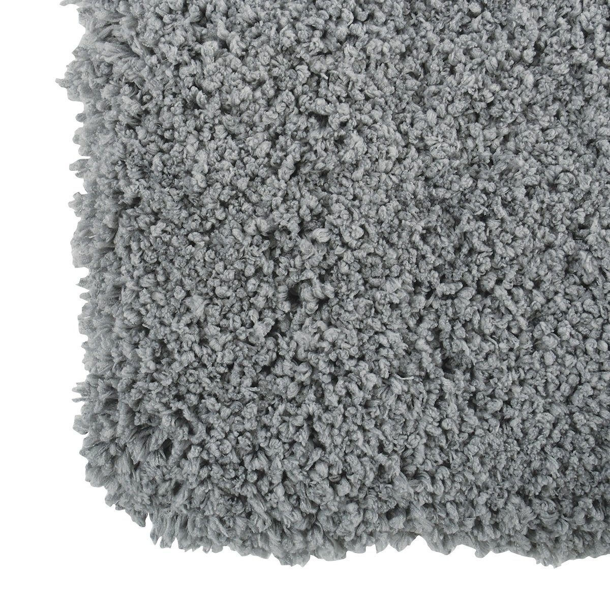 Badematte Badteppich Mikrofaser, Höhe 30 mm, Anti-Rutsch, strapazierfähig, schnell trocknend, langlebig, Polyester, rechteckig, Badteppich, 100% Polyester Mikrofaser, Rutschsichere Unterseite aus Latex, Waschbar 30°, flauschig soft und warm, in 2 Größen und vielen angesagten Trendfarben erhältlich, 50x70 cm, hellgrau