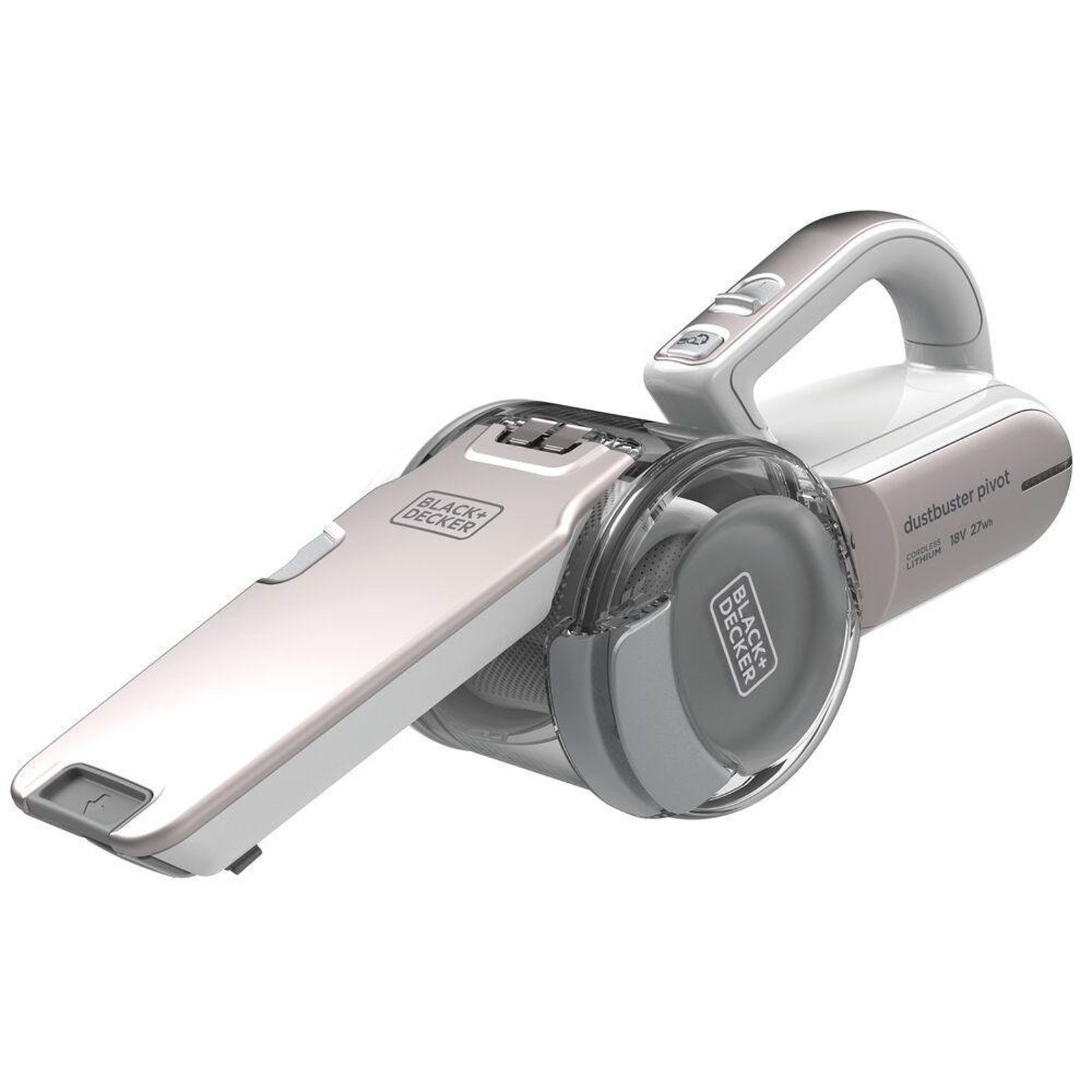 Black + Decker Akku-Hand-und Stielstaubsauger Black + Decker Pivot 18V Handstaubsauger, Kabelloser Handstaubsauger mit 18V Akku