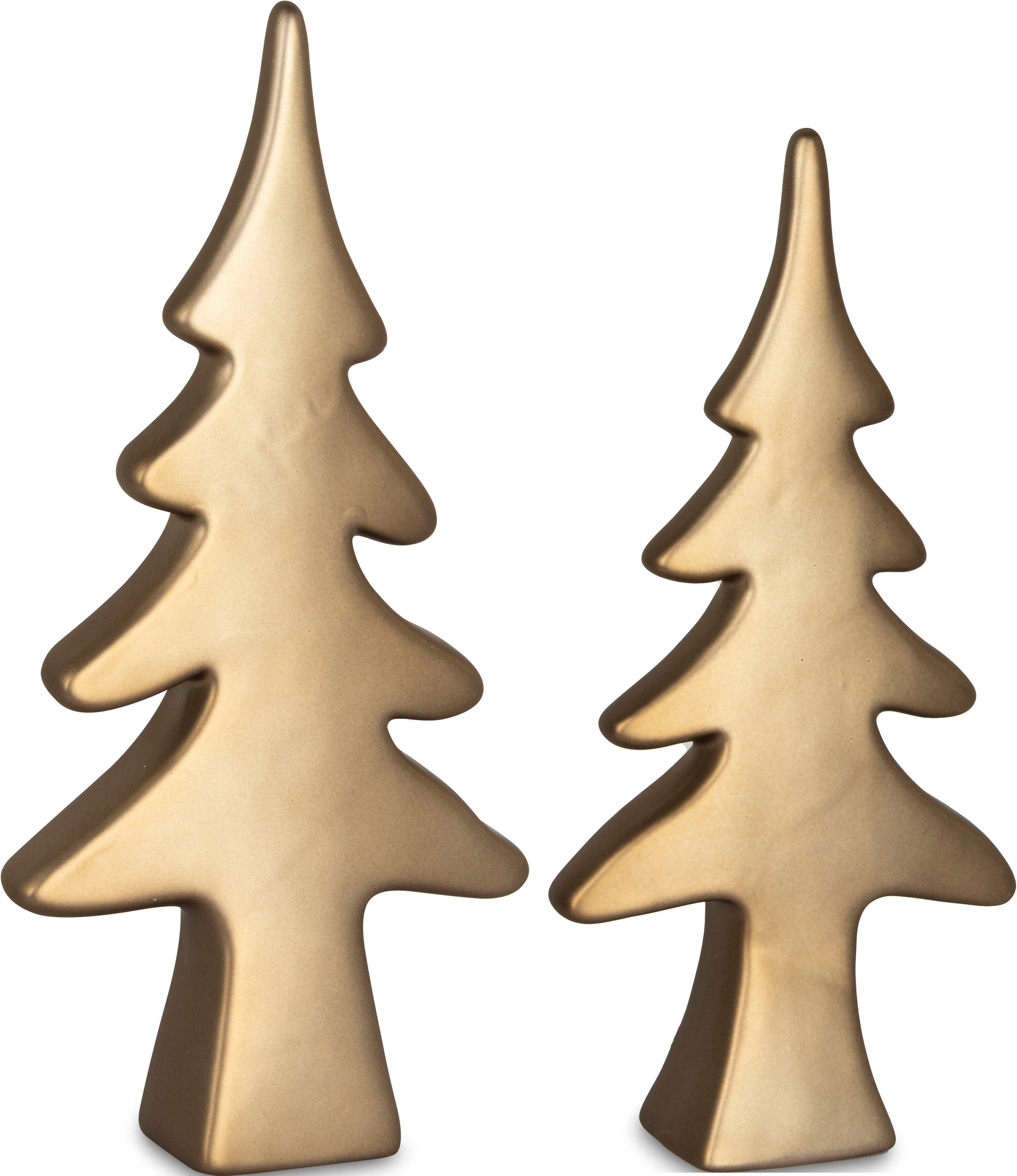 Leonique Dekobaum Pierre (Set, 2 St), Weihnachtsdeko, Baum aus Dolomit, Höhe ca. 19,2 cm und 22,4 cm | Kunstbäume