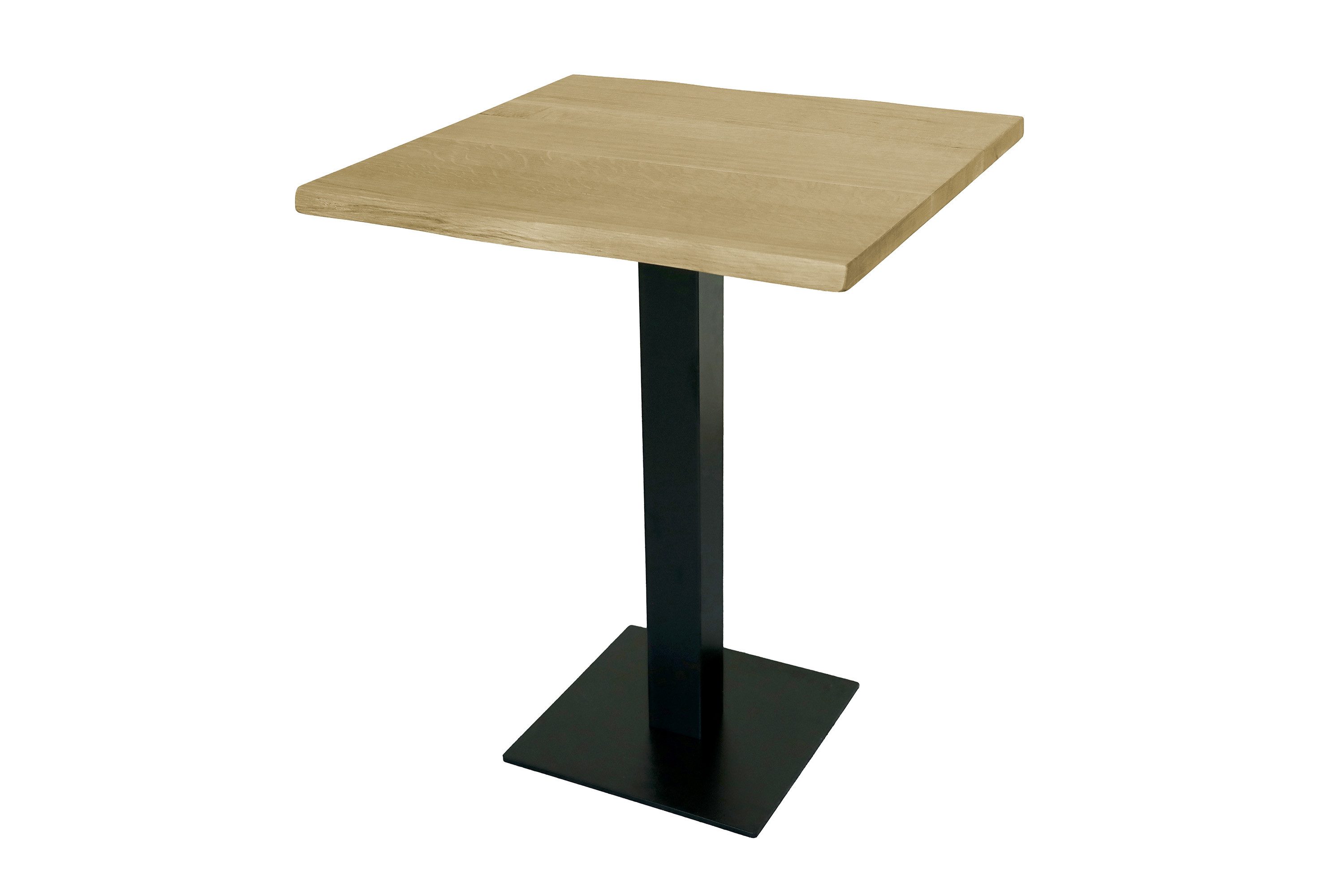 SAM® Baumkantentisch Inge, massive Akazie oder Eiche, Baumkante, Säulengestell Metall