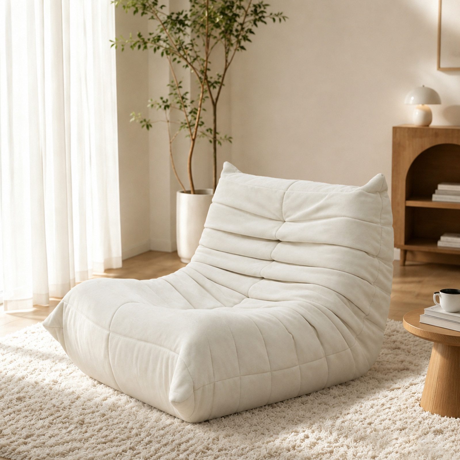 VUZINIC Sitzsack für Erwachsene, Memory-Schaum-Füllung, Bodensofa, Wohnzimmer & Büro (1 St)