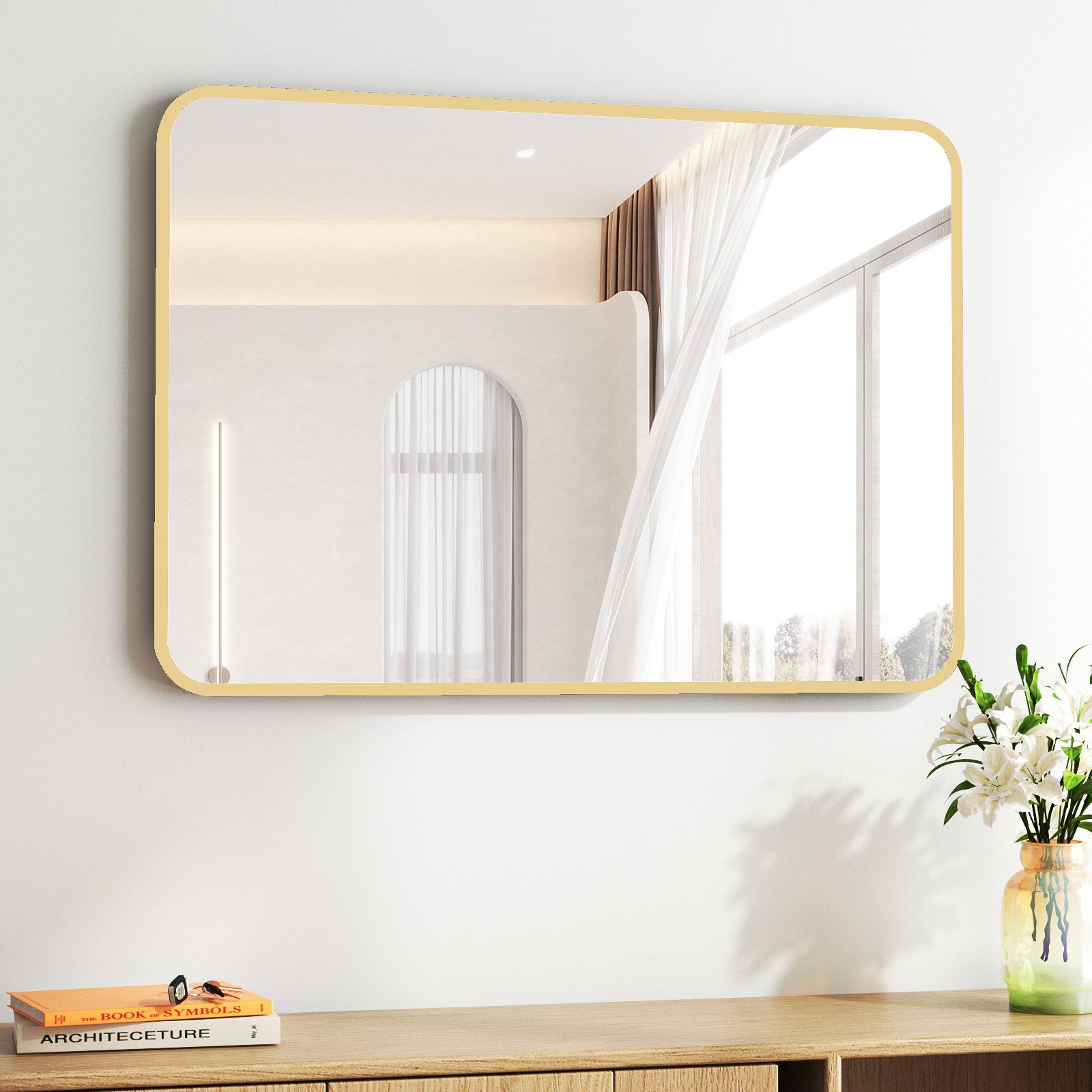 Hopibath Spiegel Gold Spiegel Badezimmer Badspiegel günstig online kaufen