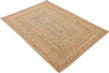 Teppich Nele Juteteppich Naturfaser, carpetfine, rechteckig, Höhe: 6 mm, geflochtener Wendeteppich aus 100% Jute, quadratisch und als Läufer