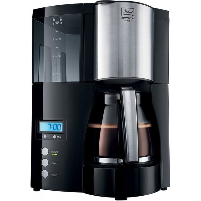 Melitta Filterkaffeemaschine Optima Timer 100801 – Filterkaffeemaschine – schwarz/edelstahl