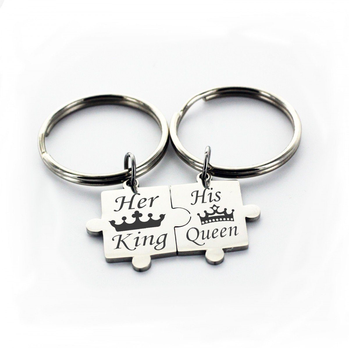 Lieblingsmensch Schlüsselanhänger Partner Set Puzzleteile - Her King - His günstig online kaufen