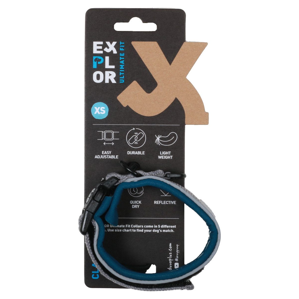DUVO+ Hunde-Halsband EXPLOR Ultimate Fit Comfy Halsband Classic petrol blue