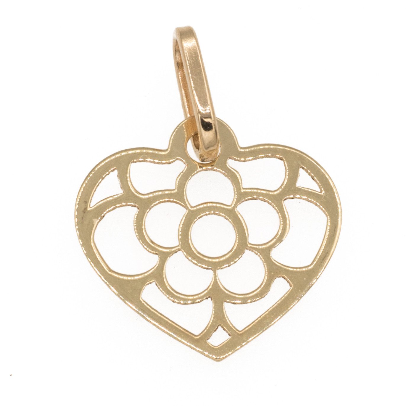Herzanhänger Anhänger Herz aus 585 Gold 14 Karat, 11,8 mm Breite