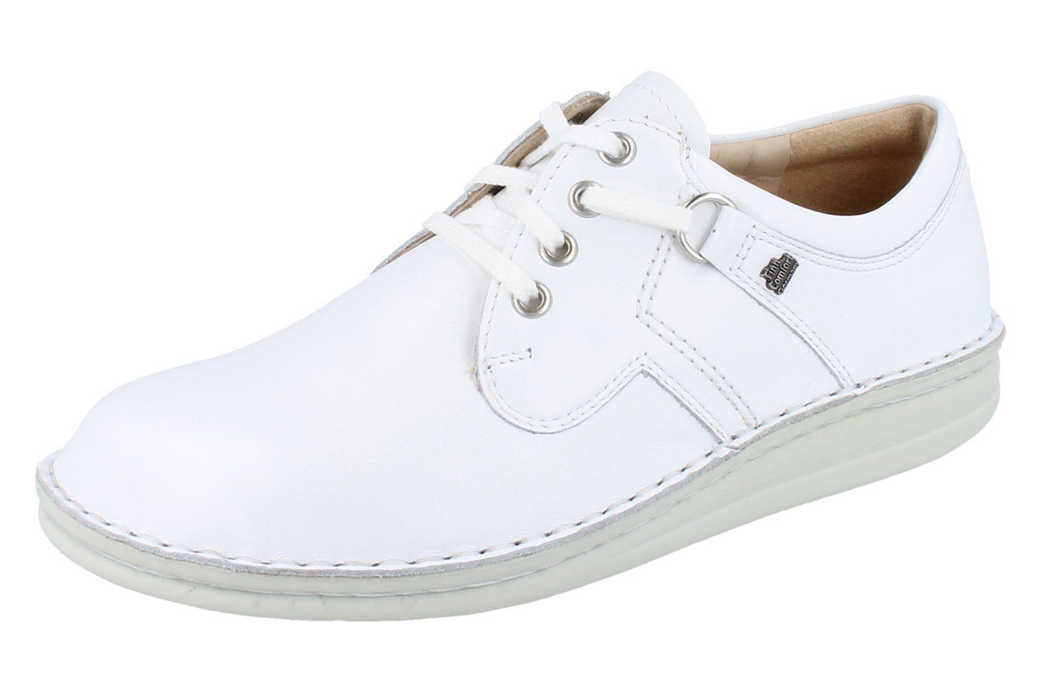 Finn Comfort FINN COMFORT Vaasa Damen und Herren Halbschuhe weiss Glattleder - Schnürschuh Wechselfußbett