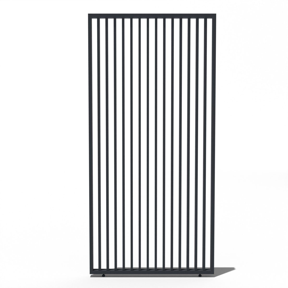 Weide Pavillonseitenteil Vertikale Lamellenwand für Pergola aus Aluminium 3 Maße Grau, 93x234 cm, Seitenteil