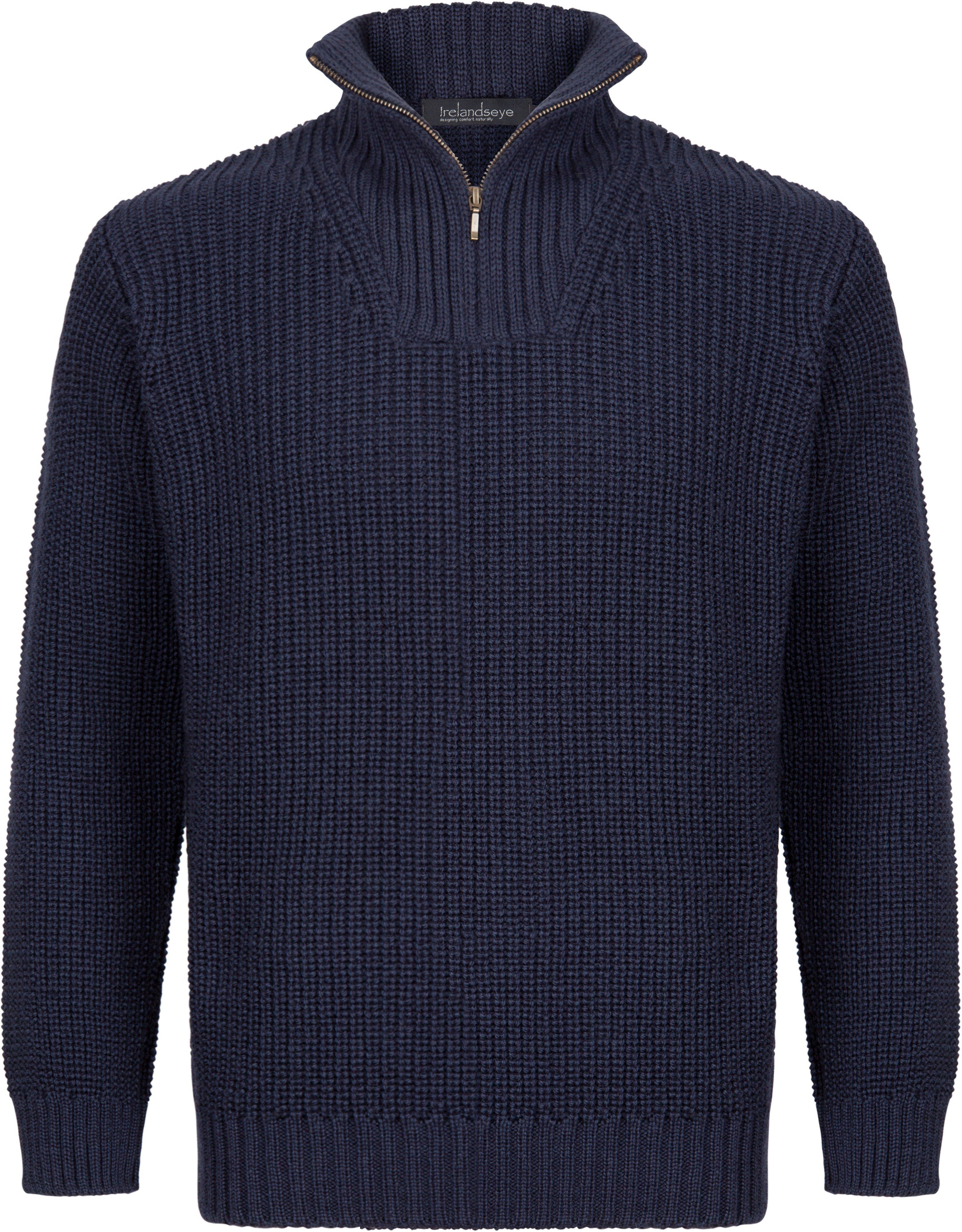 Irelandseye Wollpullover Reefer Ribbed Zip Neck Sweater Men