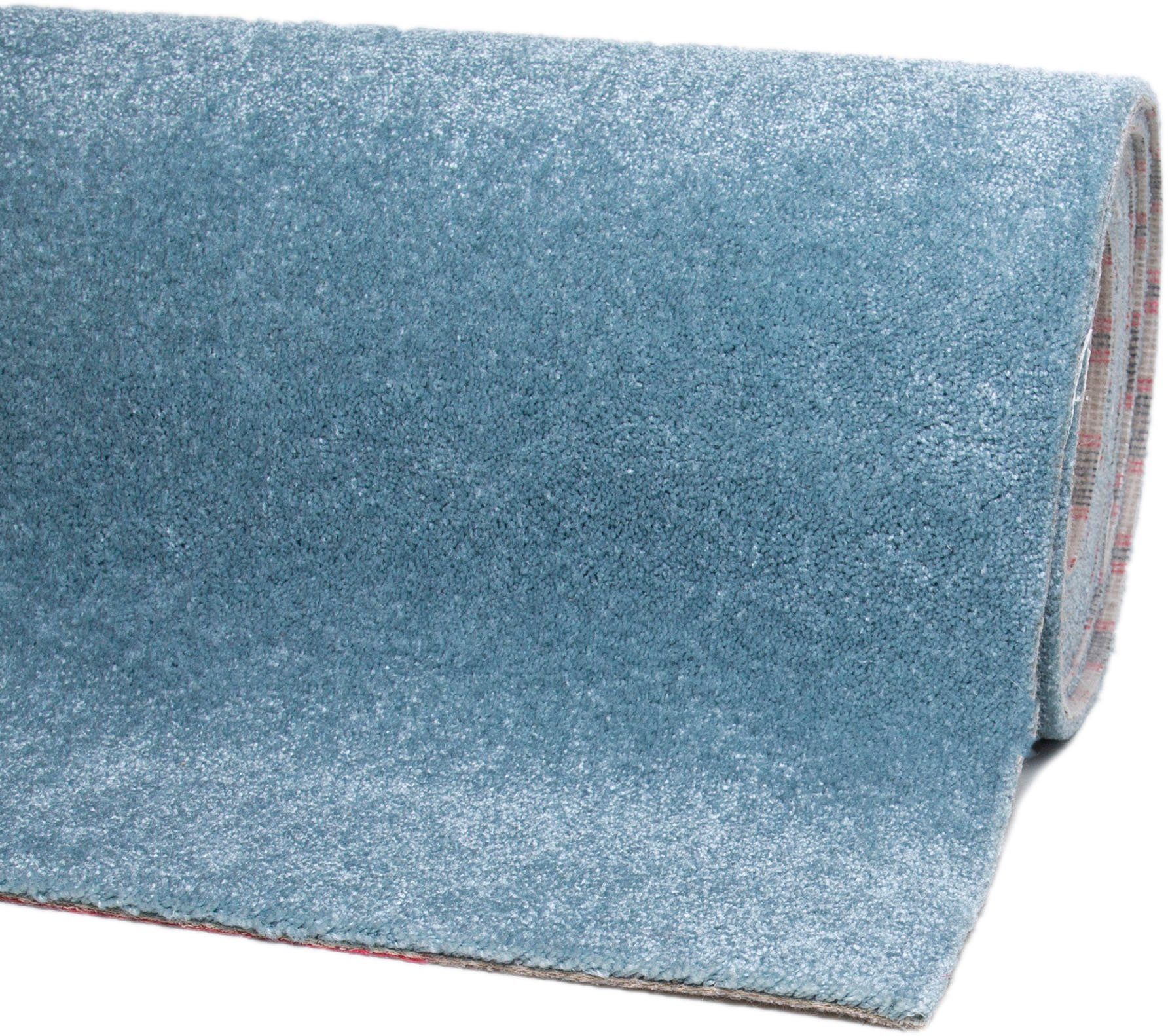 Uni Velours Breite Qualität, oder strapazierfähig rechteckig, cm, Farben, mm, Teppichboden Andiamo, weiche blau Levin, 400cm 500 10 Höhe:
