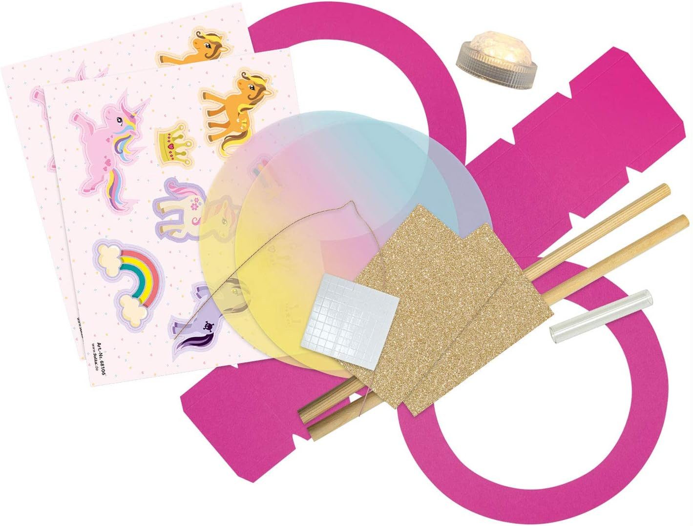 Folia Umzugslaterne folia Laternen-Bastelset "PONY", pink