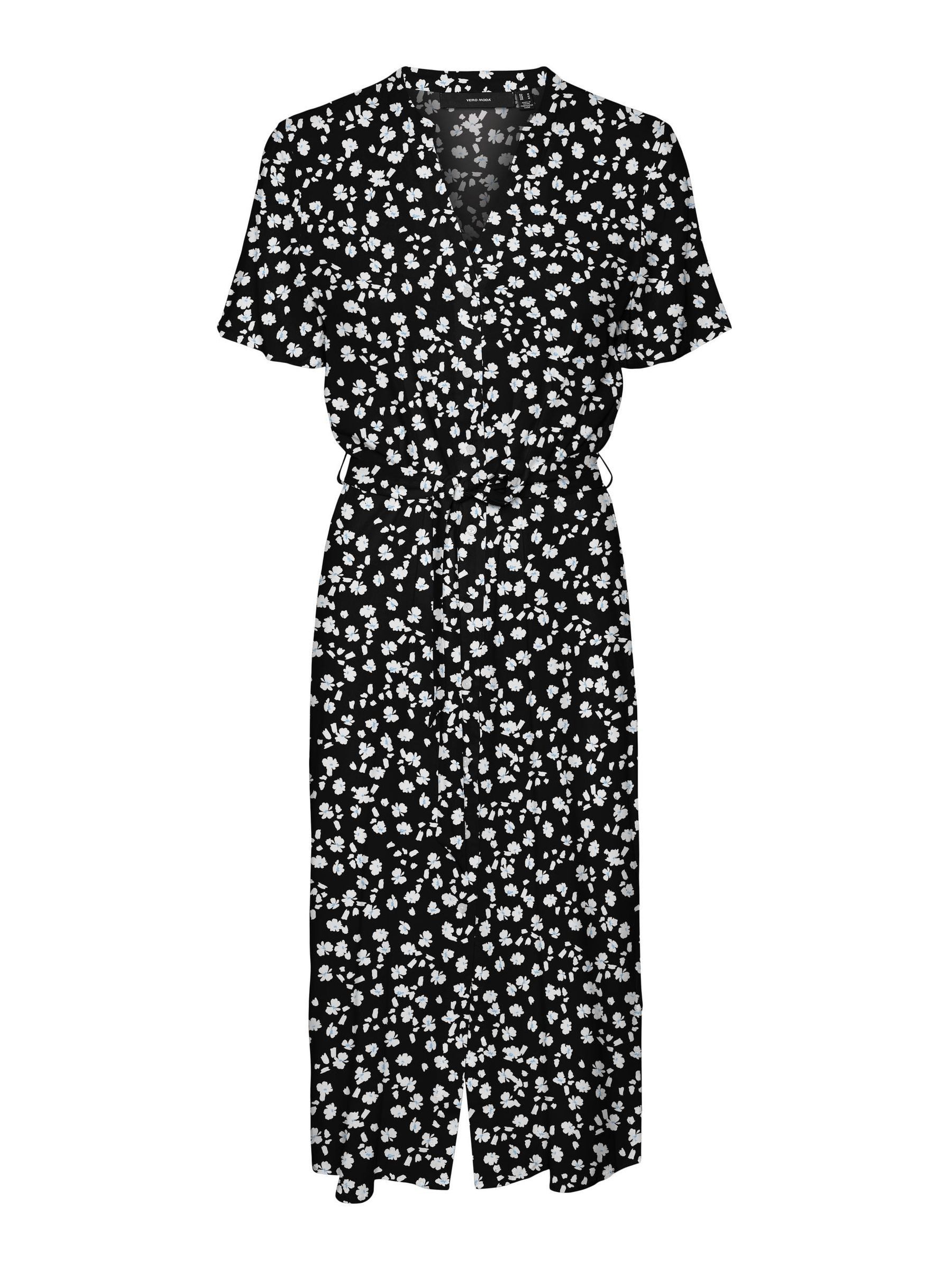 Vero Moda Shirtkleid Midi Blusen Kurzarm Tunika Dress VMVICA (lang) VMVICA S/S SHIRT DRESS GA WVN NOOS