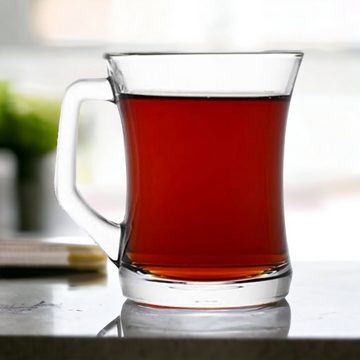 TYA Gruppe Gläser-Set Kaffeegläser Teegläser mit Henkel BLEI FREI Latte Macchiato Gläser, Glas