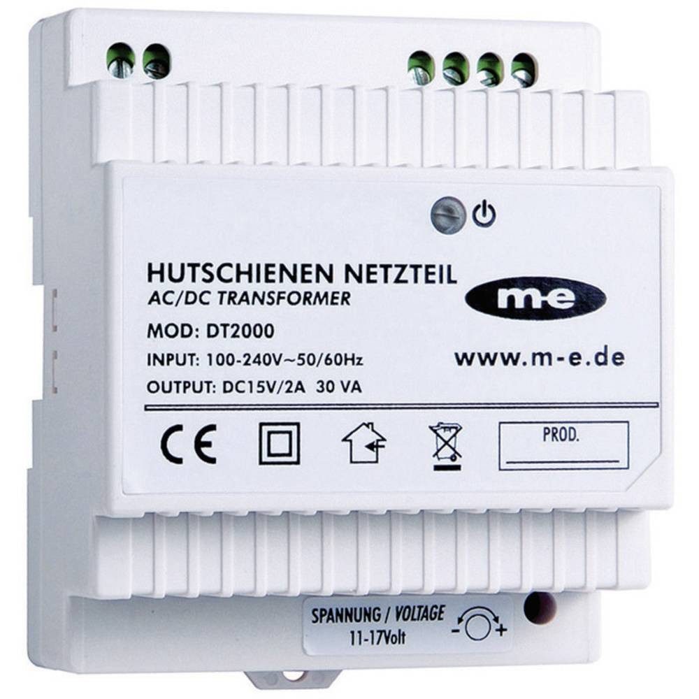m-e Video-Türsprechanlage Elektronisches-Hutschienen-Netzteil DT-2000 DC 15 V/ 2 A 40778