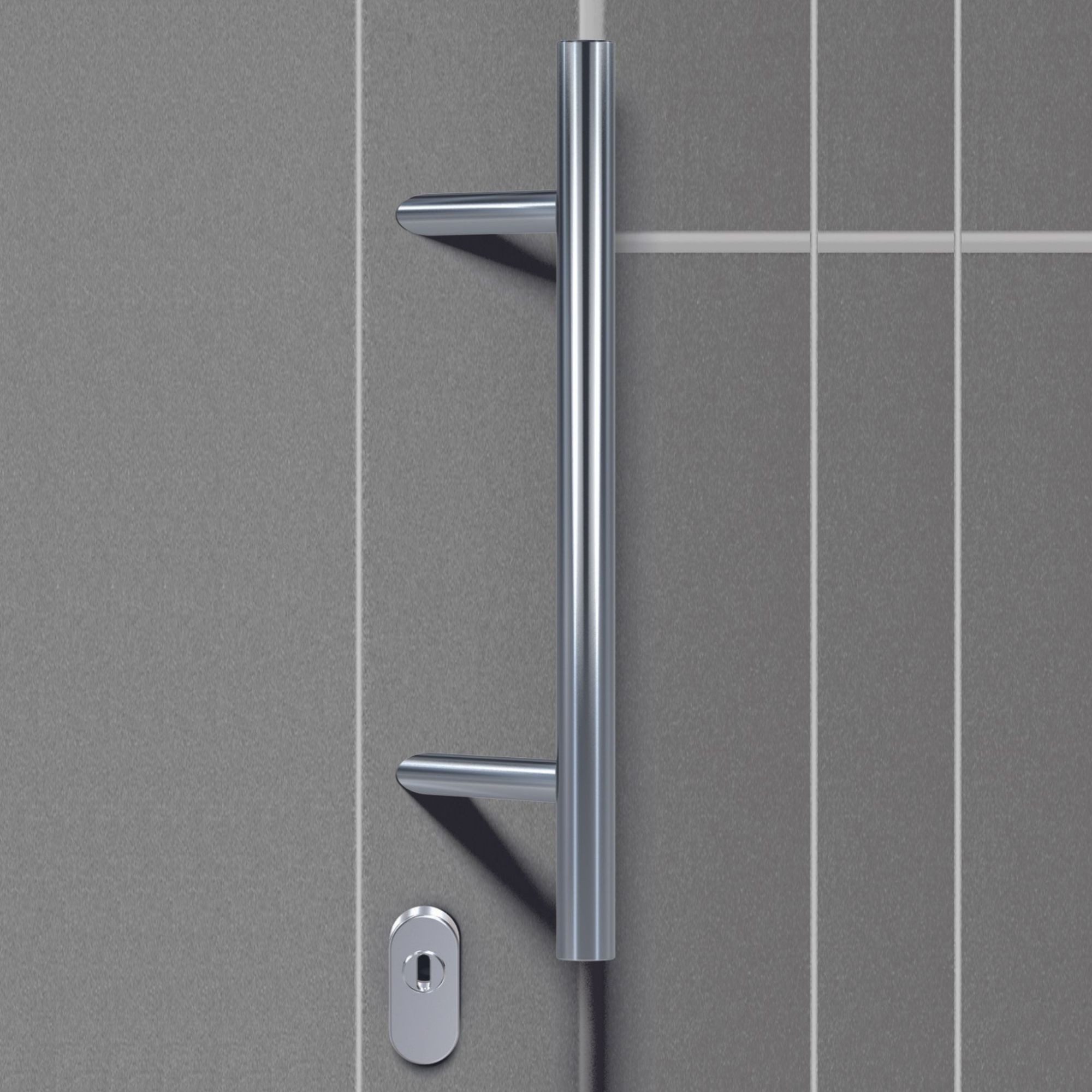 BASI Stoßgriff Stangengriff, Packung, Edelstahl, Achsmaß 300mm, Länge 400mm, 45 Grad, für Hauseingangstüren