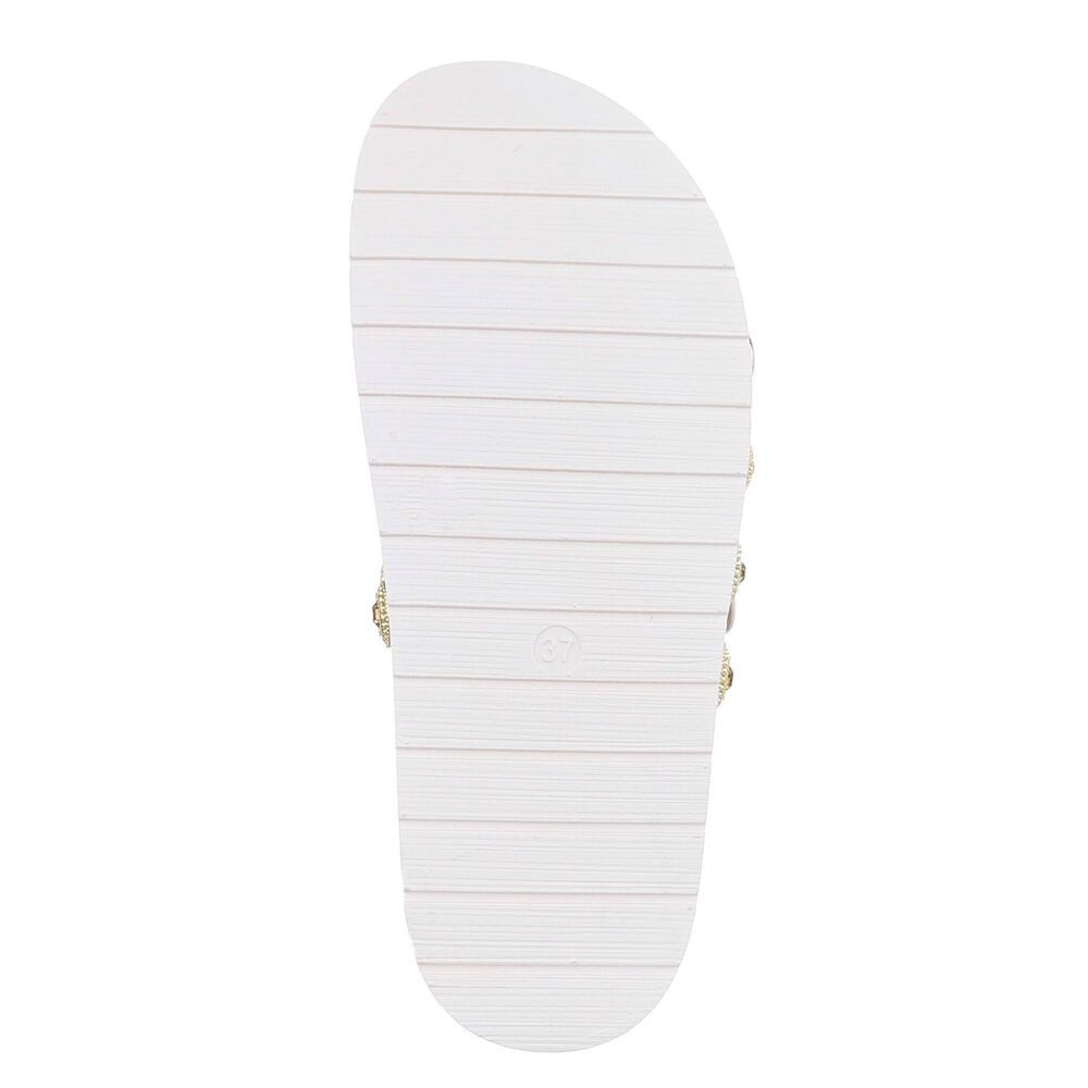 Ital-Design Damen Mules Freizeit Pantolette (86706540) Flach Pantoletten in Weiß