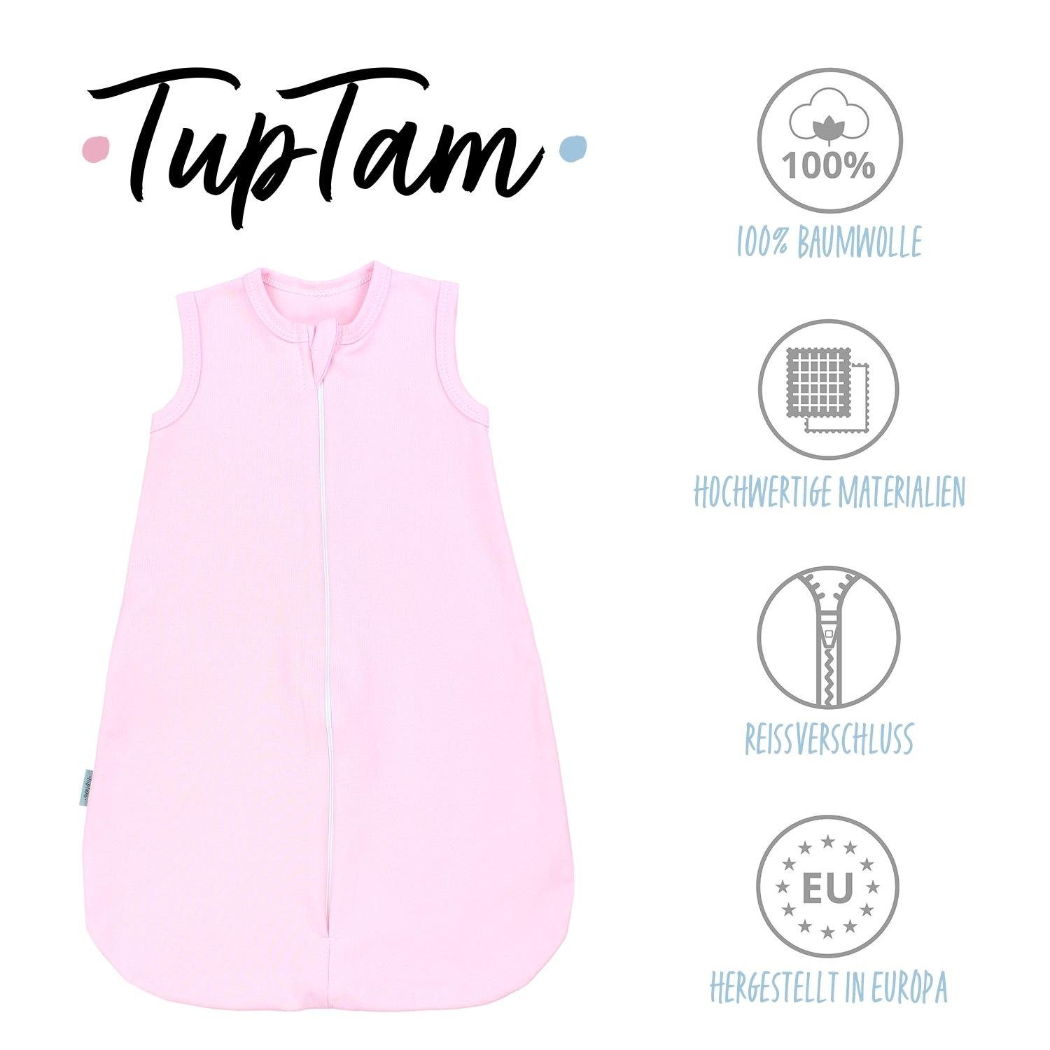 TupTam Babyschlafsack OEKO-TEX TOG zertifiziert Sommerschlafsack 0.5 Unisex Rosa