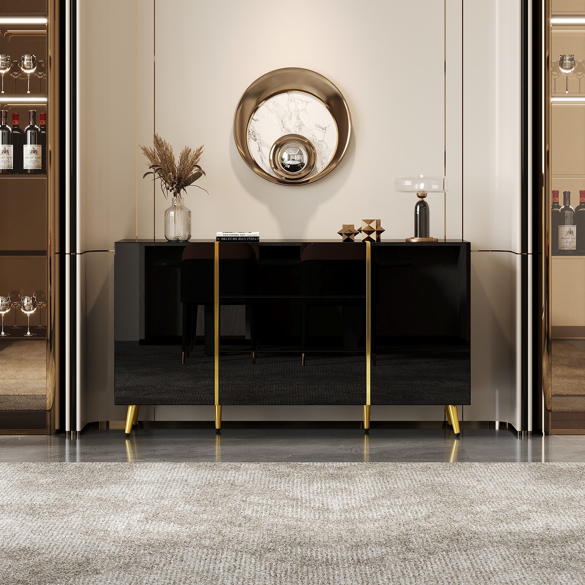 OKWISH Sideboard mit Stauraum, Höhenverstellbar (Kommode, günstig online kaufen