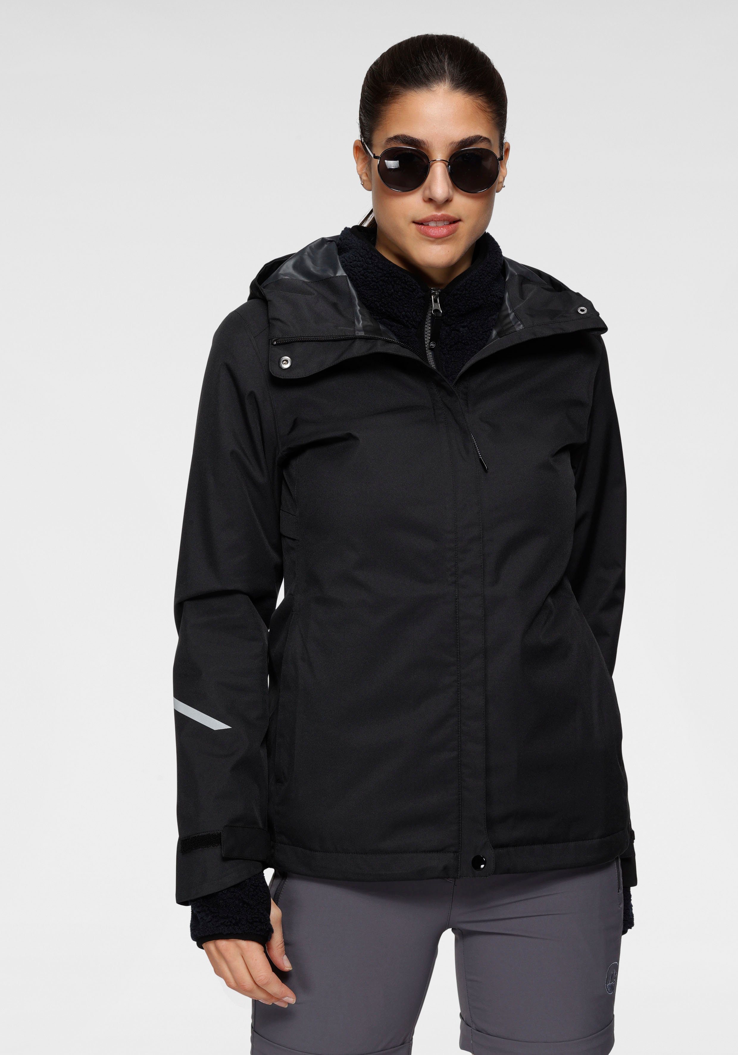 Polarino Regenjacke für Übergang und Regenwetter, mit regulierbarem Elastikband