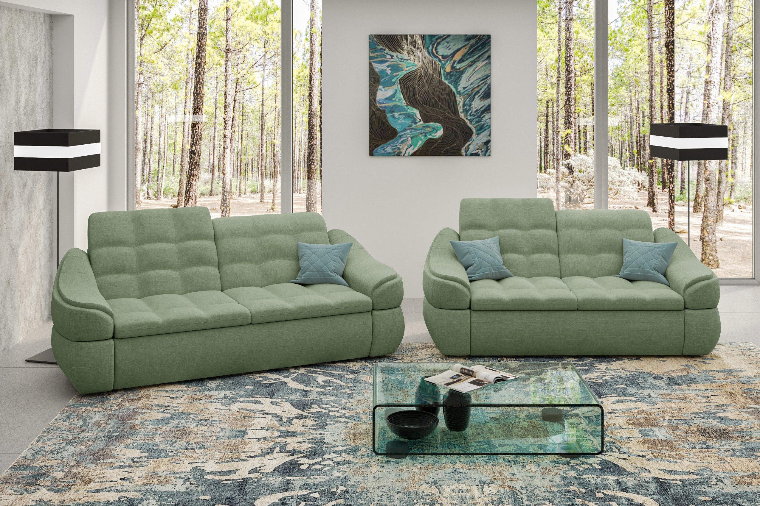 Stylefy Polstergarnitur Alisa, (Set (2-tlg), bestehend aus 2-Sitzer Sofa  und 2,5-Sitzer Sofa, Modern Design, made in Europa