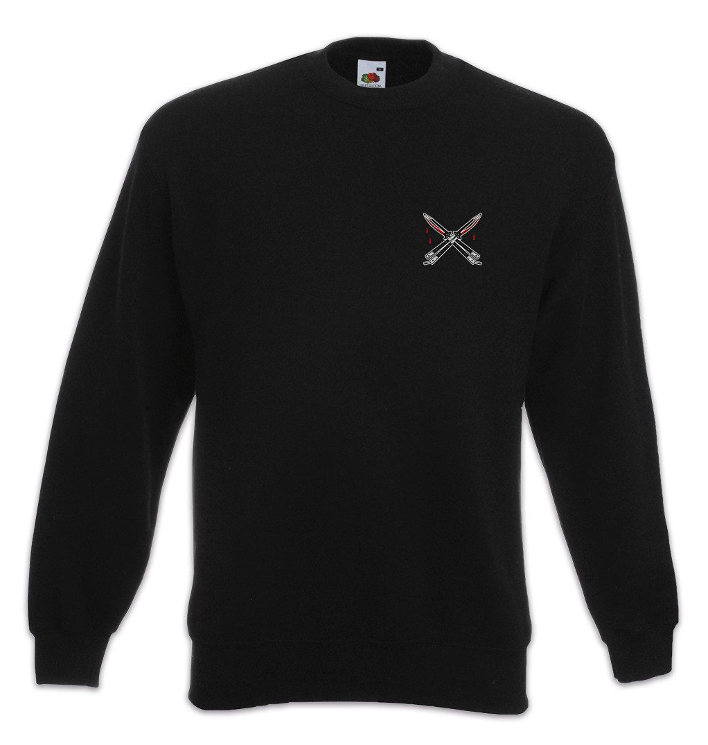 Sweatshirt Butterfly Knifes I Sweatshirt Dagger Messer Dolch Tattoo Latino Art
