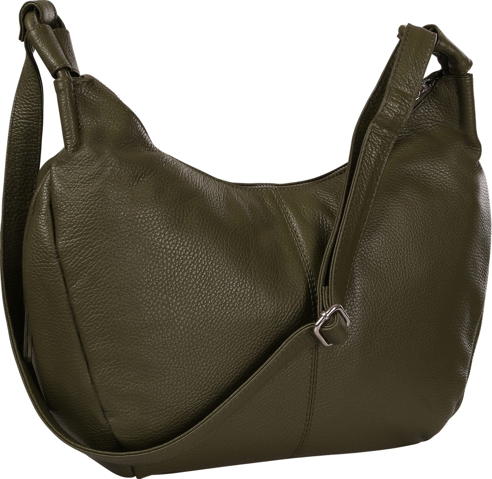 Toscanto Umhängetasche Toscanto Tasche dunkelgrün, olivgrün (Umhängetasche), Damen Umhängetasche Leder, dunkelgrün, olivgrün ca. 43cm x ca. 27cm