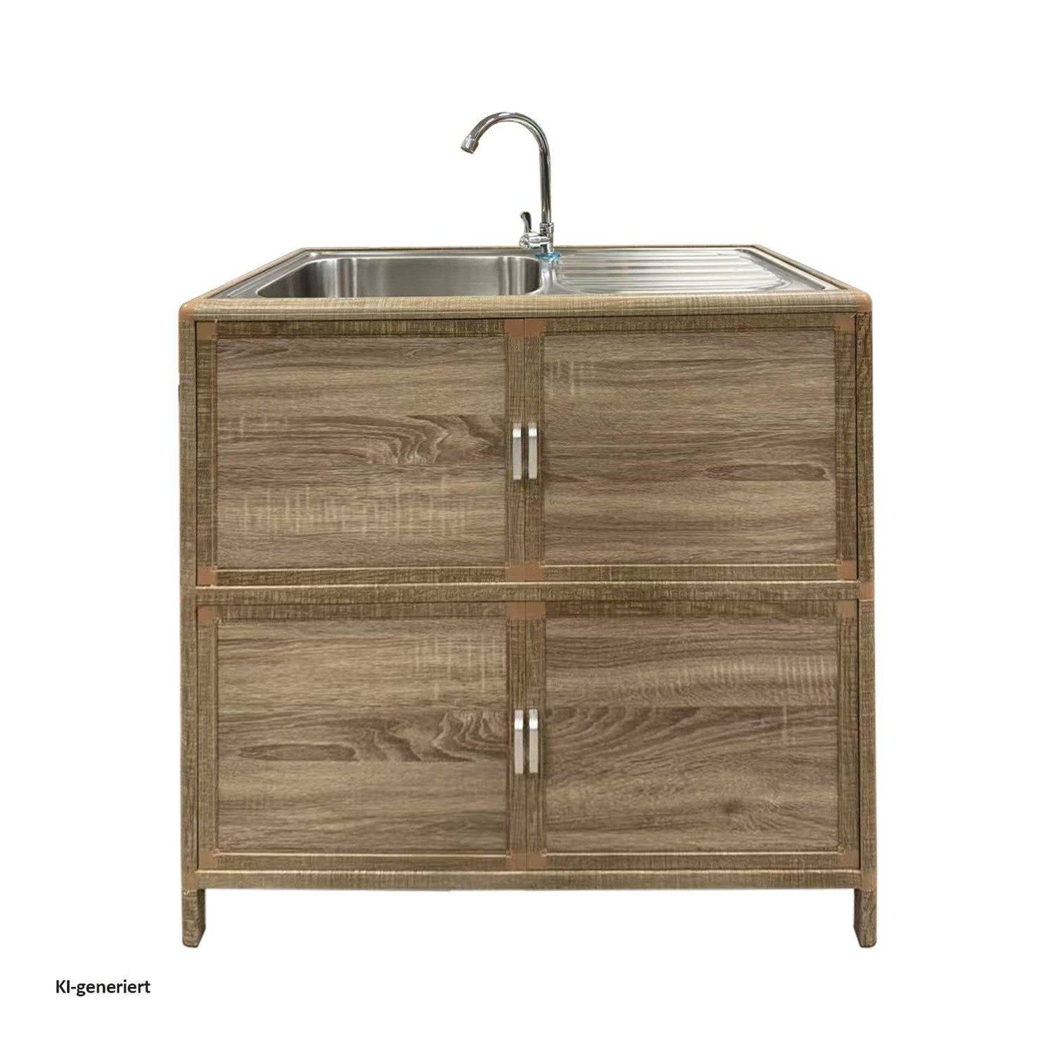 HTI-Living Outdoor-Küchenmodul Spüle L Gerti Sonoma (Stück, 1 Outdoorspüle) Gartenspüle Campingspüle Messespüle