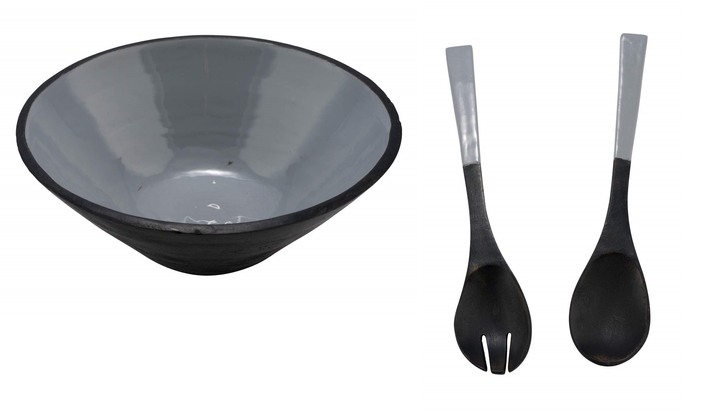 Gehlmann Servierschüssel Salatschüsselset mit Vorlegebesteck, handgefertigt, *Germany*, Mangoholz, (Set, 3-tlg), hochwertig, handgefertigt