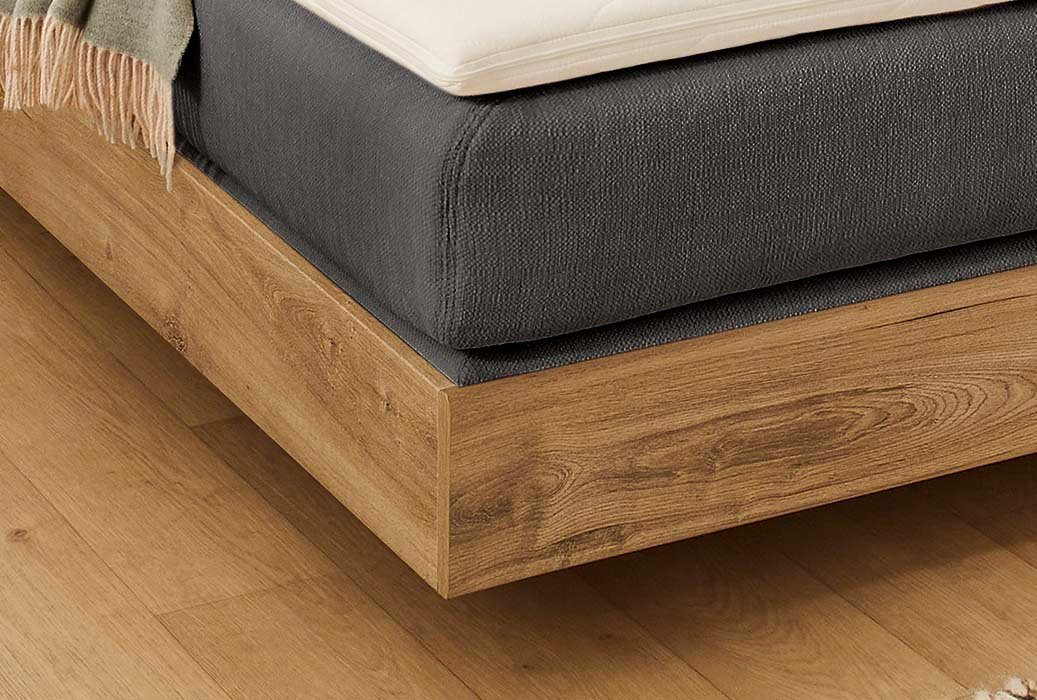 Jockenhöfer Gruppe Boxspringbett Hetty erhältlich in der Größe 180x200cm, schwebende Optik, 7-Zonen-Matratze, Topper, mehrere Härtegrade wählbar