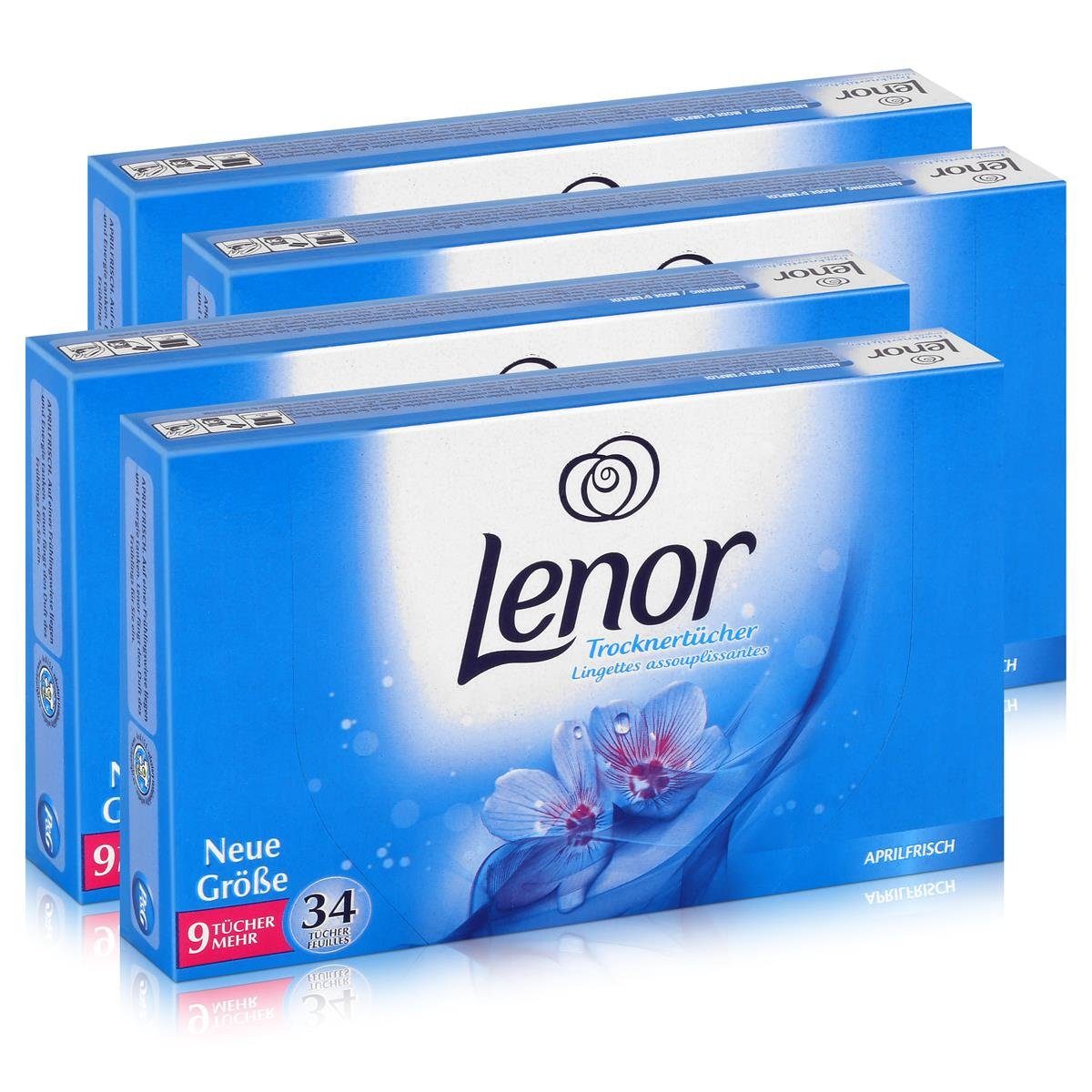 LENOR Lenor Trocknertücher Spezialwaschmittel Wäschepflege 34 Trockner Tücher - Aprilfrisch im